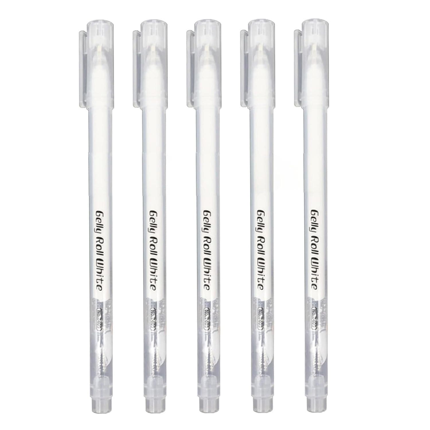 White Gel Pen Set 1mm, 5 Pcs White Ink Pens for Black Paper, Ideal for Drawing, Sketching, Adult Coloring Books, Fine Liner for Art, Smudge-Free, Fast Drying Ink