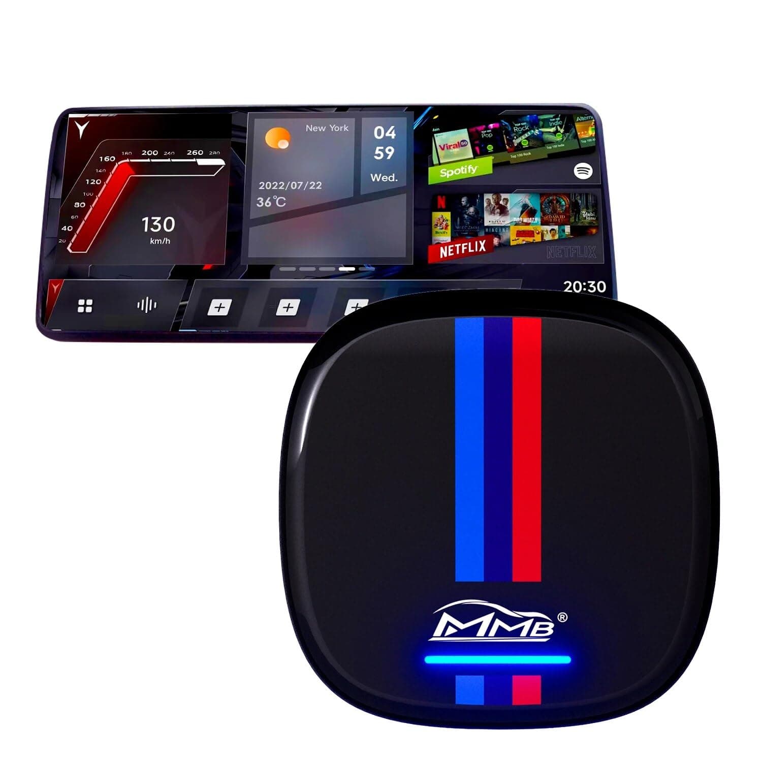 MMB CarPlay Ai Box Androids 10.0 OS Netflix&Youtube Built-in 𝖦РЅ Р|uɡ And Play 4G LTESs Dual Bluetooth sims For BMWs ID6 ID7 ID8