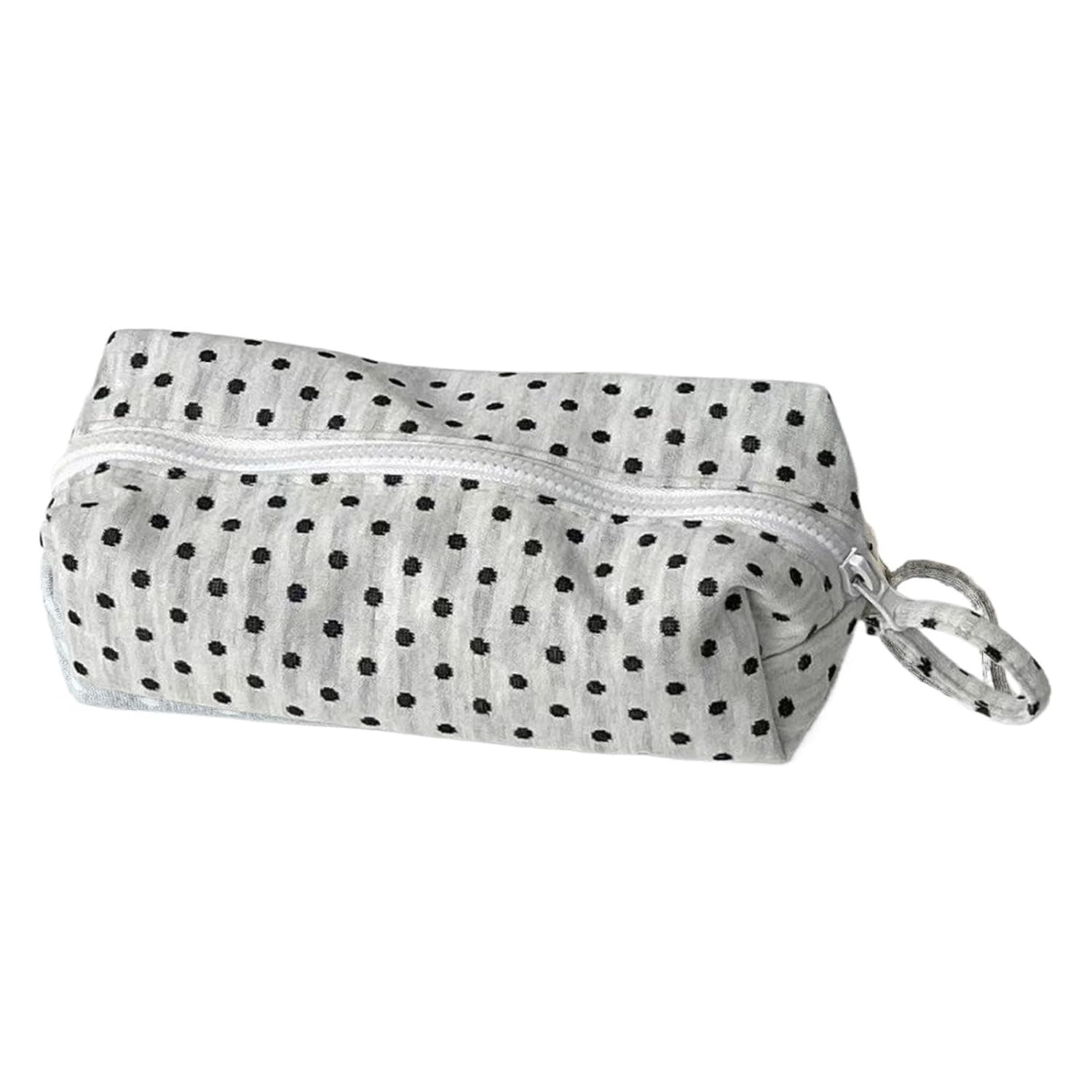Polka Dots Pencil Case, Lightweight Cute Pencil Case for Girls, Black | Smooth Zipper, Large Capacity Pencil Pouch, Practical Stationery Storage Bag, for Makeup Brush Ruler Eraser