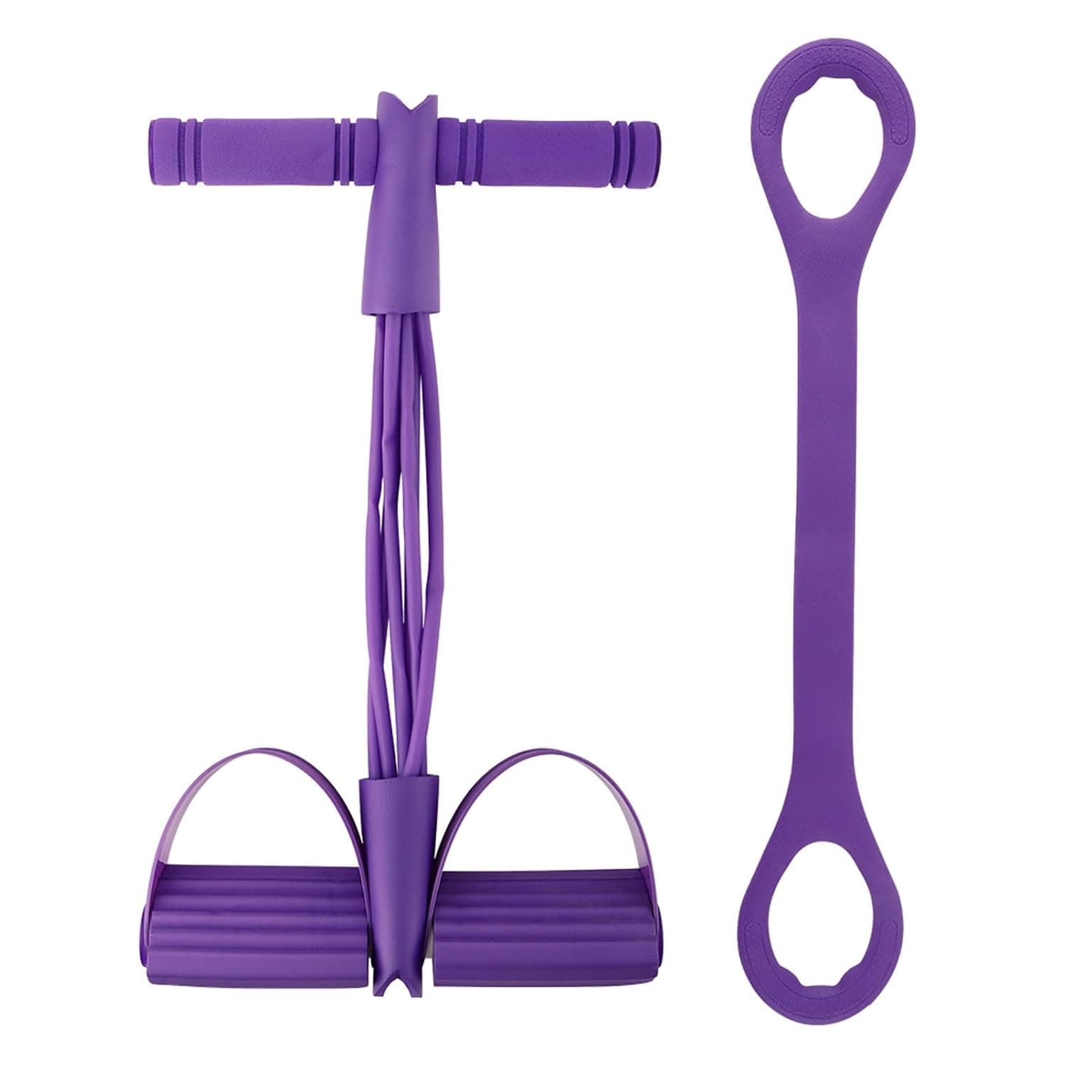 Resistance Bands Pedal Exerciser, 6 Tube Pedal Ankle Puller with Handles Multifunction Tension Rope Sit Up Trainer for Waist Arm Leg Workout Home Gym Exercise Equipment for Men Women
