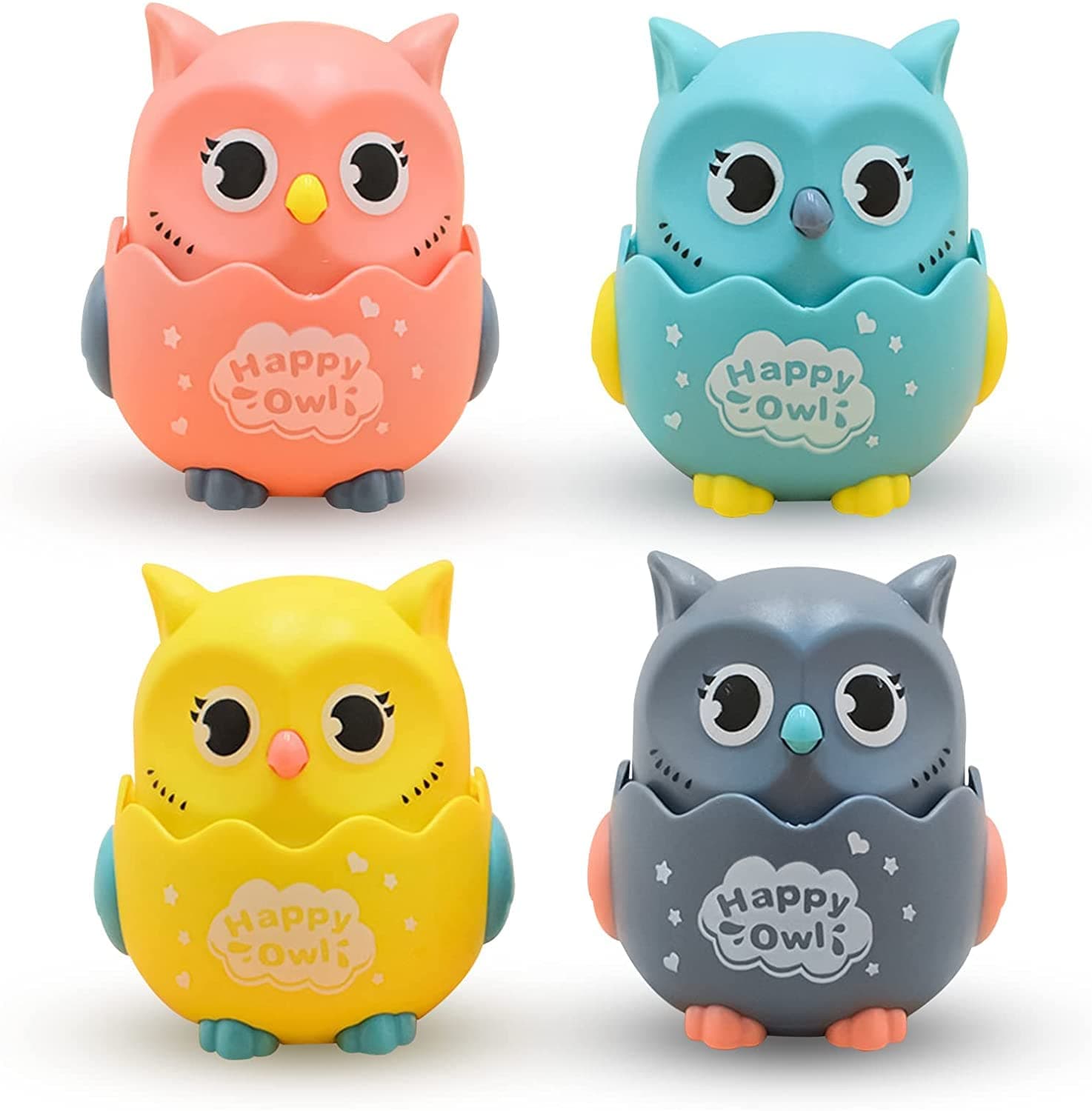 Cartoon Owl Press and Go Toy Car, Animal Baby Car Toys for Toddlers, Push Vehicle with Cute Design, Kids Birthday Gift
