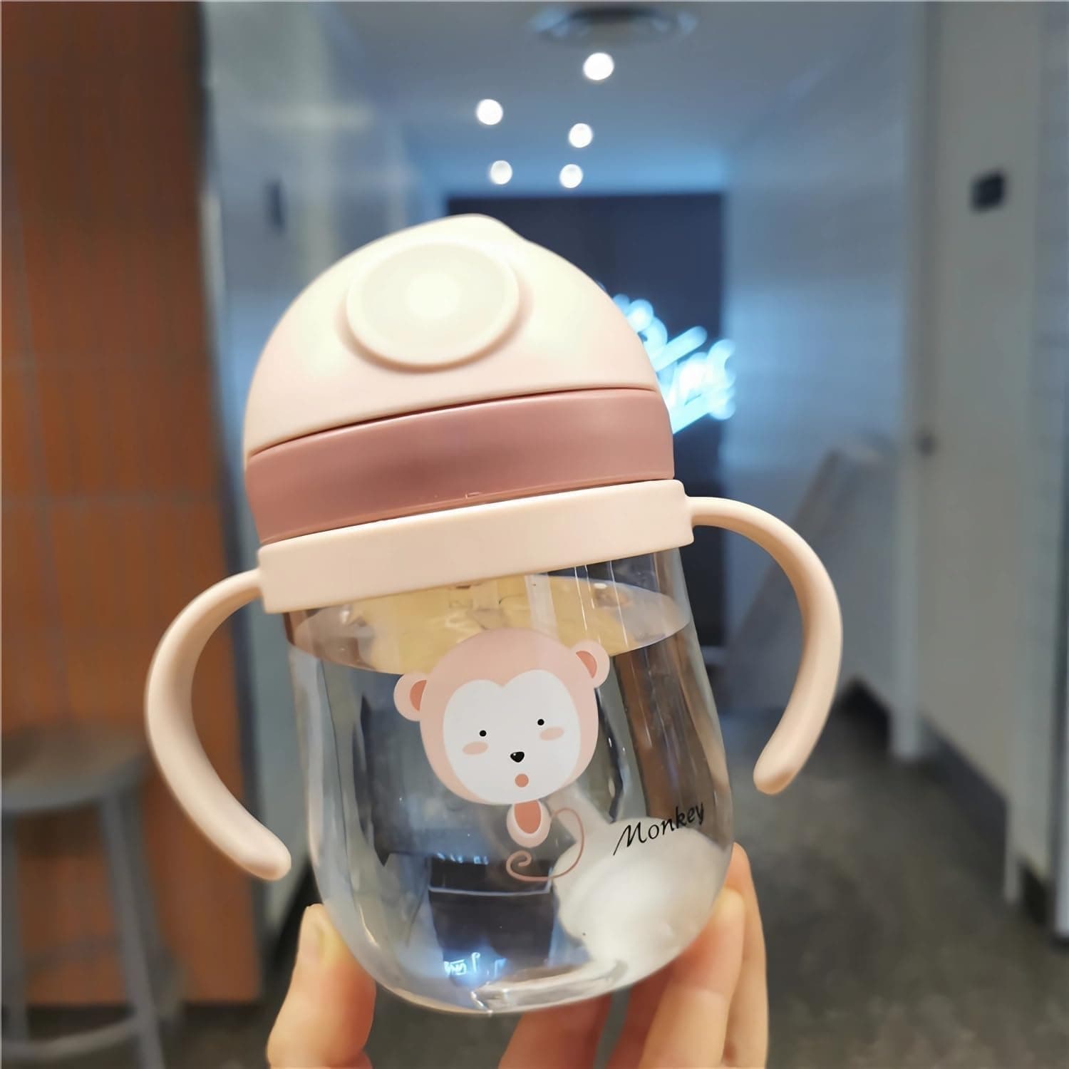 Joyzzz Sippy Cup For Baby, 300ml Sippy Cup for Baby with Rotating Handles, Spill Free Soft Spout Learning Bottle, BPA Free Food Grade Silicone, Easy Clean for Infants 6 Months Plus