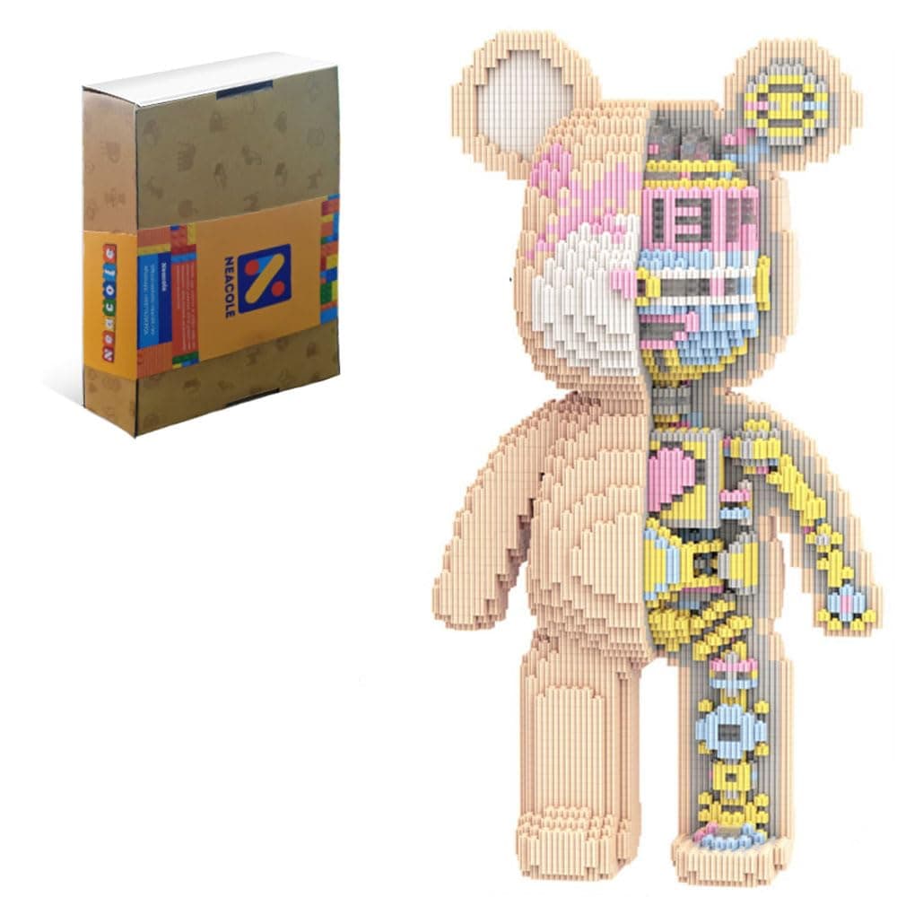 Building Blocks Construction Kit Bears (7220 Pieces) 43/46 cm, Micro Building Blocks in Animal Shape 3D for Adults and Children, Decoration for Home and Office, Birthday Gifts and