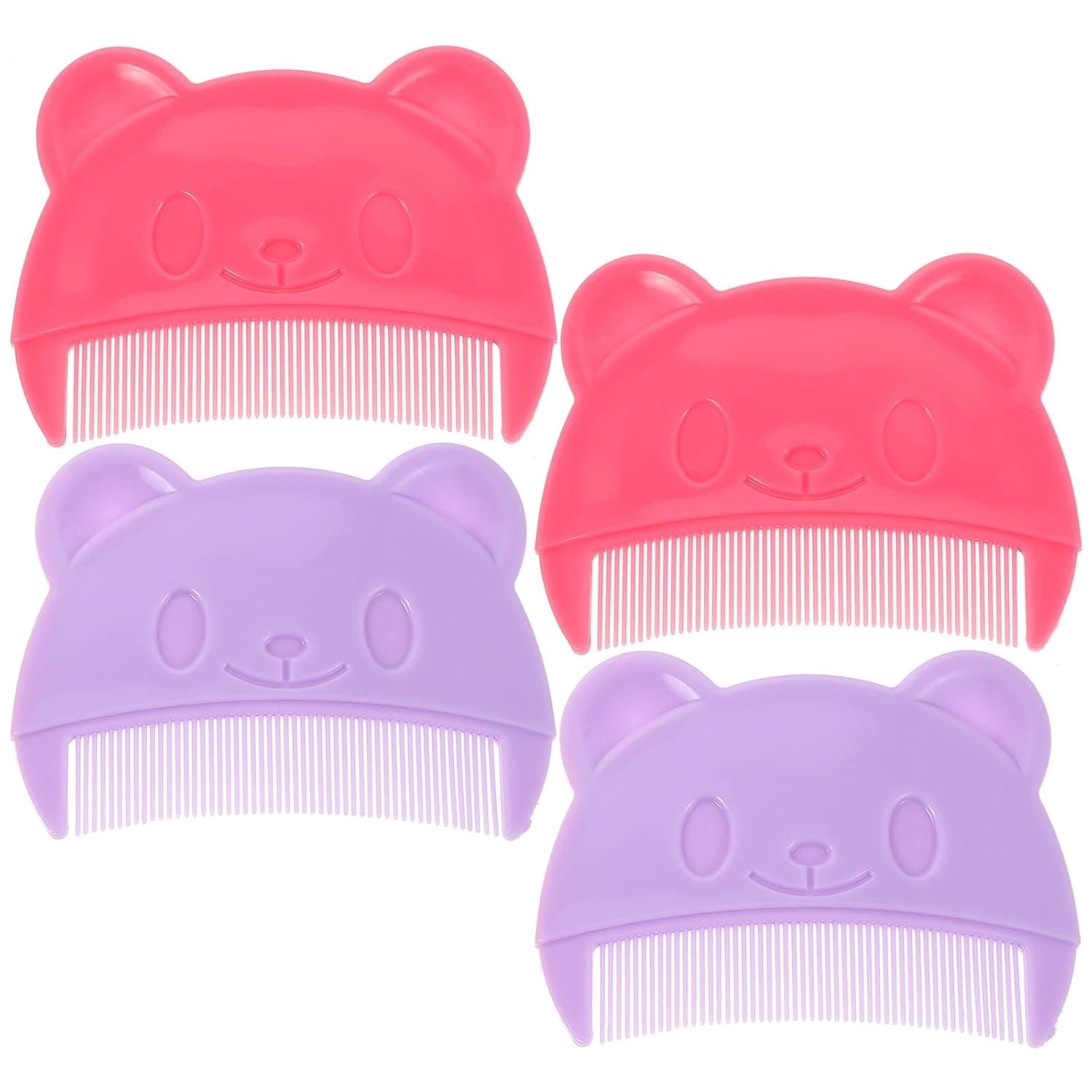 Toyvian 4pcs Cradle Cap Brush: Bear Shaped Baby Hair Brush Plastic Cute Cradle Cap Comb Dandruff Comb for Infant Treatment and Newborn Dandruff