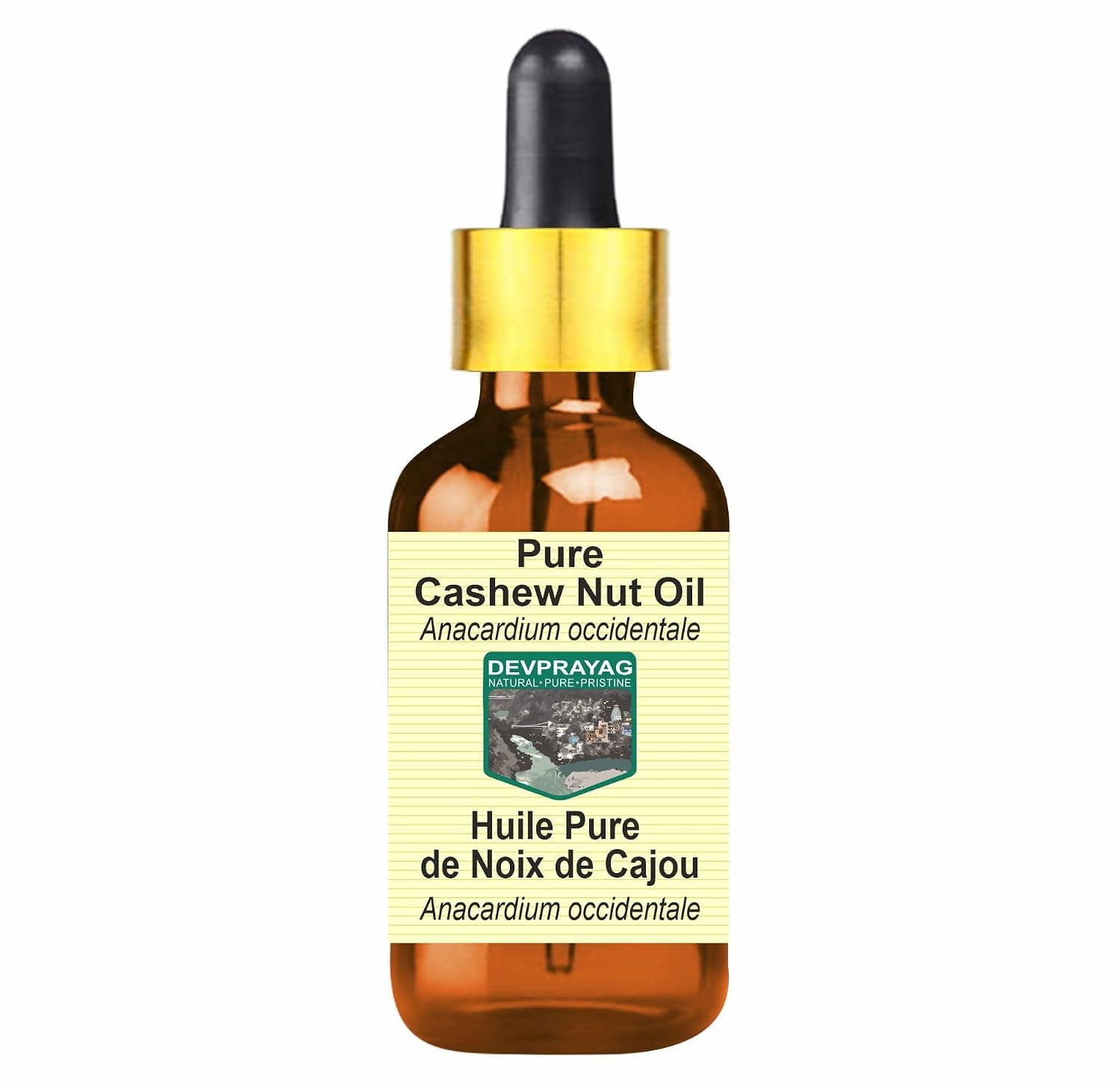 Pure Cashew Nut Oil (Anacardium occidentale) with Glass Dropper Natural Therapeutic Grade 5ml (0.16 oz)
