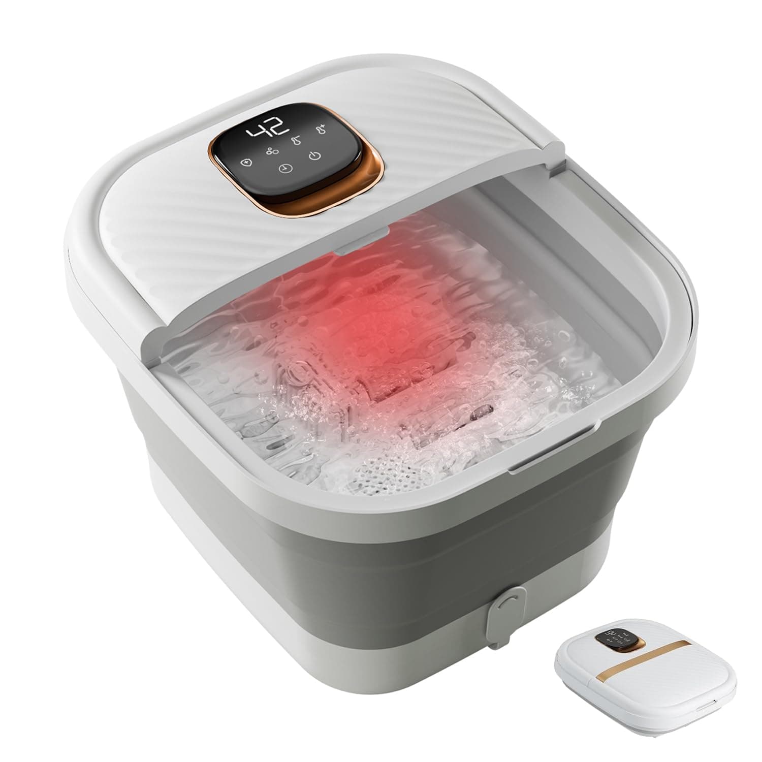 Collapsible Foot Spa Bath with Heat, Touch Screen, Control, Massage Rollers, Timer, Bubble, Foot Massage Rollers, Foot Spa for Home, Office, Relaxation.