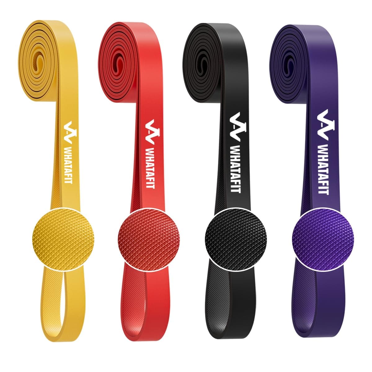 WHATAFIT Resistance Bands Set, Pull Up Assistance Bands - Workout Bands Exercise Bands - Resistance Bands for Working Out, Chin Ups, Powerlifting, Home Workouts