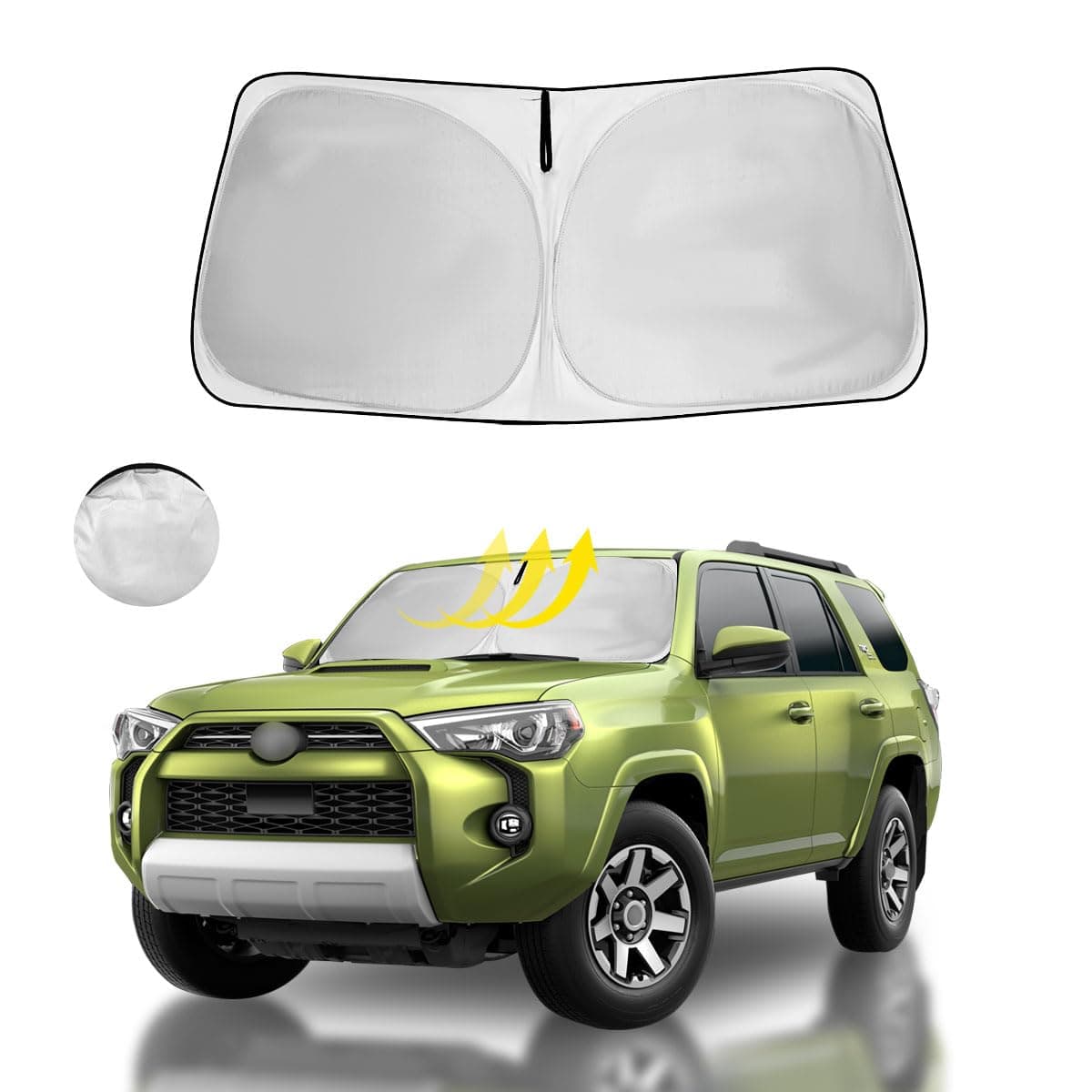 Windshield Sun Shade Custom Fit Toyota 4Runner Window Sun Shade Protector for 2023-2010, SR5 Trail Limited, 5th Gen 4-Runner Accessory, SUV Front Window Sunshade Sun Visor Protector Blocks UV | HOHUIGO Window Sunshade SUV Foldable Sun Visor Protector Heat Shield Cover for 4Runner SR5 Trail Limited, 5th Gen 4-Runner