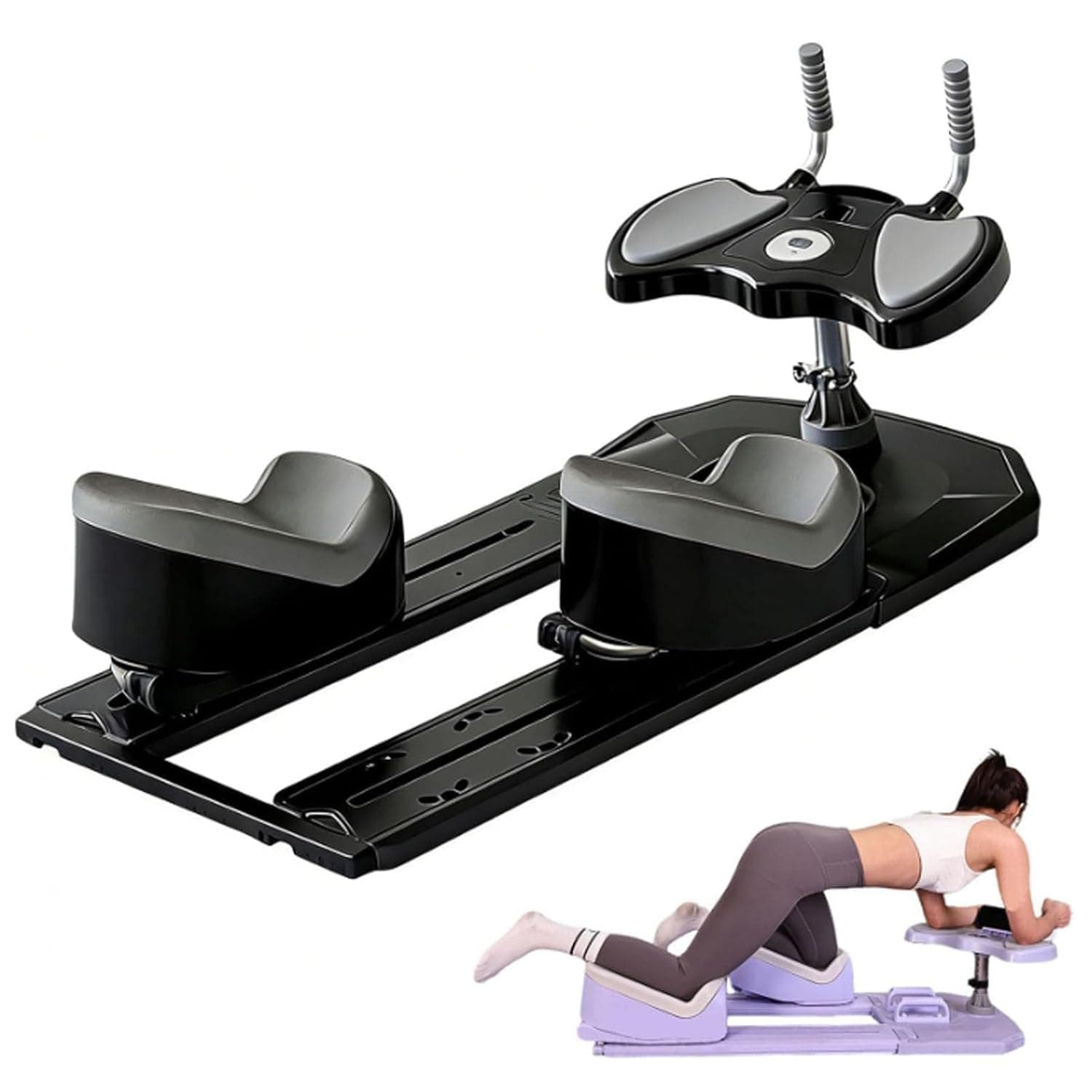 Multifunctional Crawling Exercise Machine, Detachable Dynamic Spine Twist and Stretch Trainer, Quiet Glide Crawling Machine Workout, Core, Glutes, Legs & Full Body Workout Equipment Black