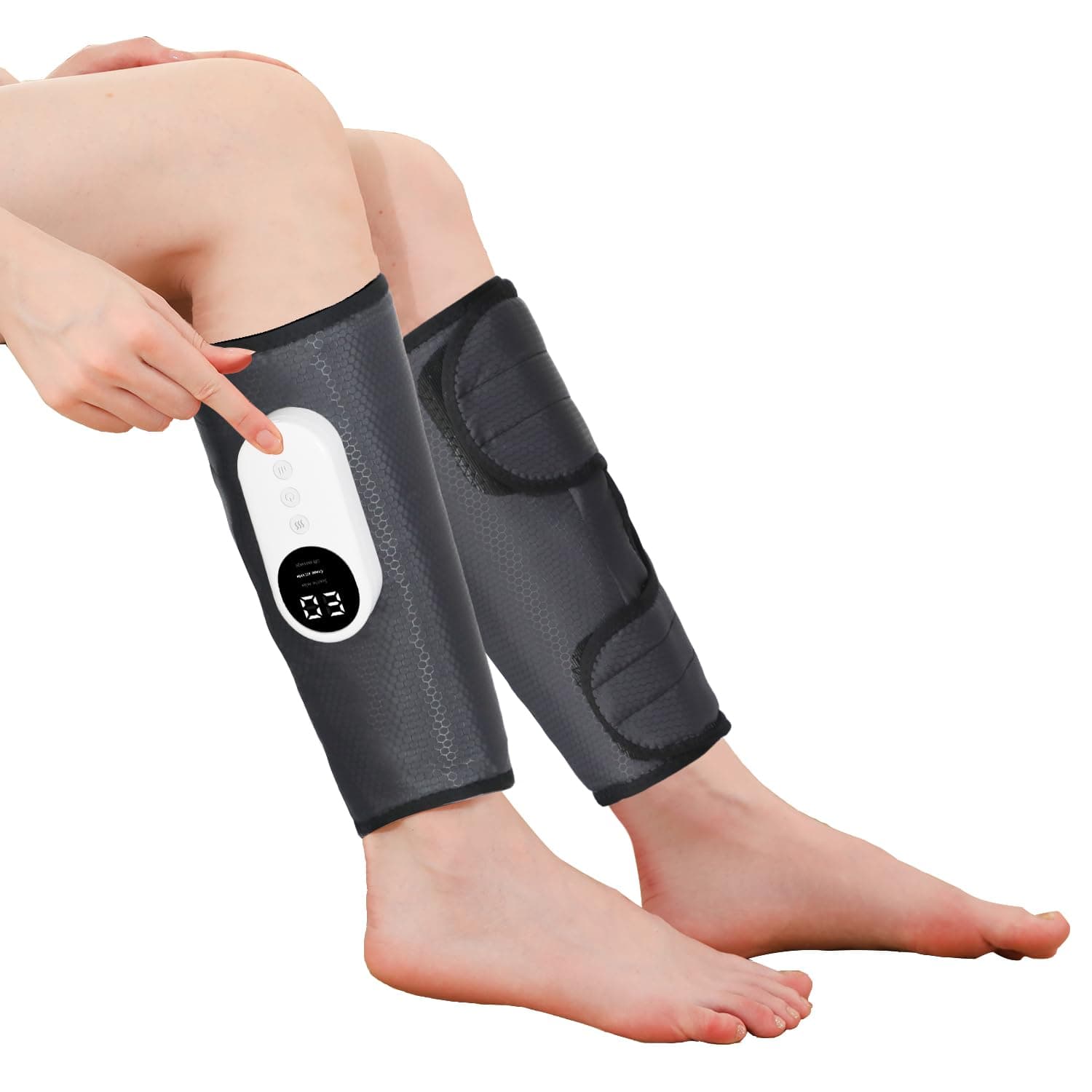 LINGTENG Leg Massager for Circulation and Pain Relief, Calf Air Compression | Leg Massager with Heat, with 3 Intensities, 3 Modes, Easy to use, Muscle Relaxation, Birthday Gifts for Parents (Pair)