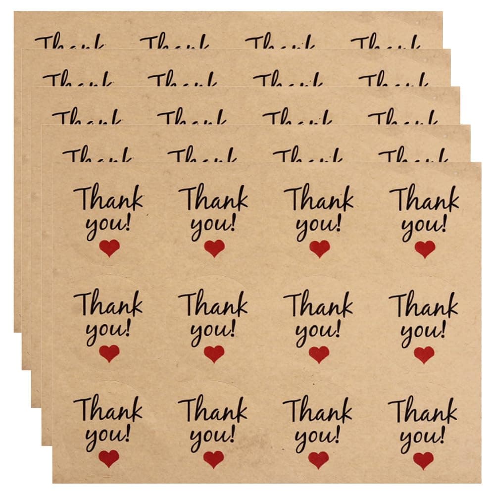 600 PCS Thank You Stickers Self-Adhesive Thank You Labels 3cm Round Gift Label Stickers for Business Baking Wrapping Gift Cards Decoration