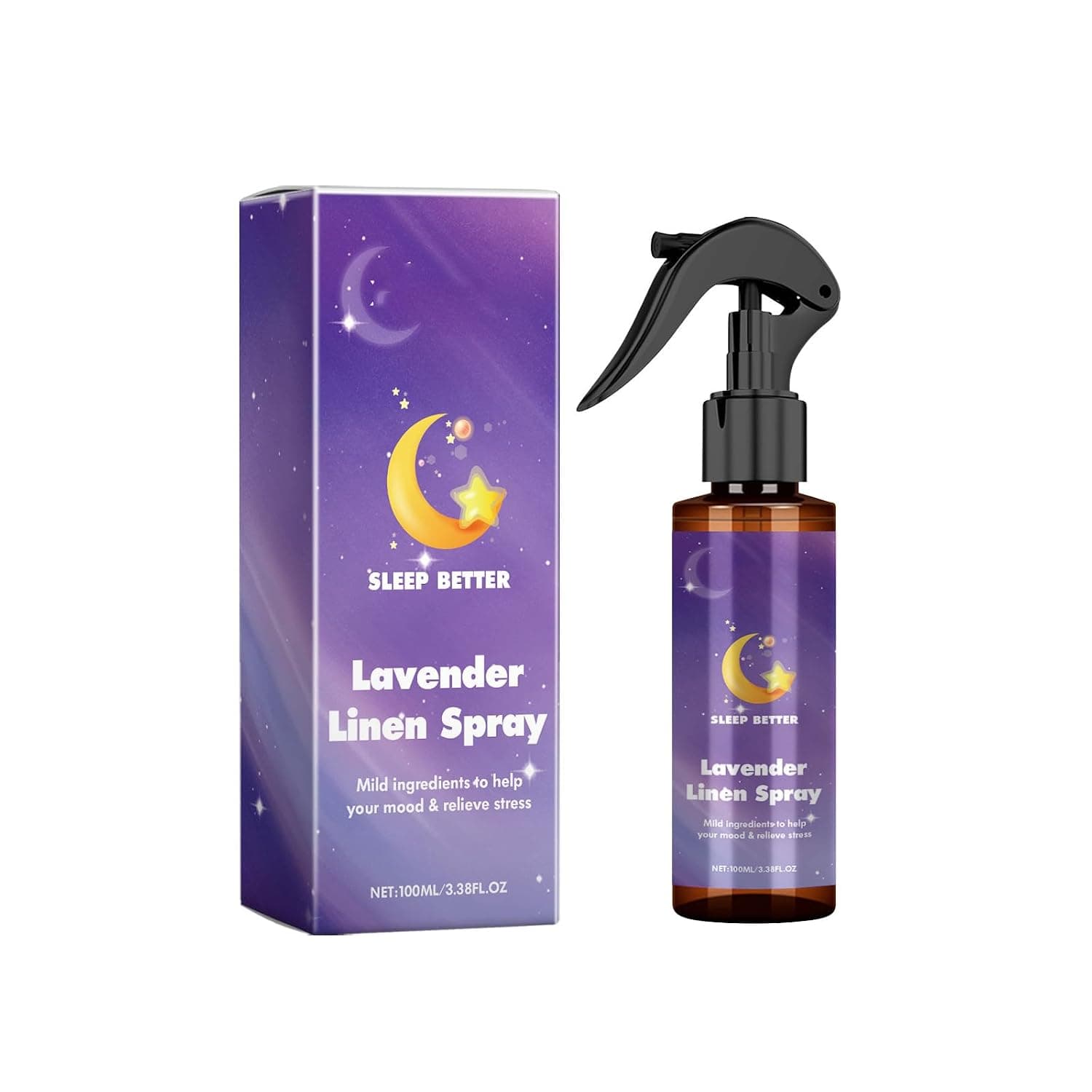 Lavender Essential Oil Mist for Pillow, Linen, and Bedding – Calming Room Spray for Relaxation and Sleep, 100ml / 3.38 fl oz