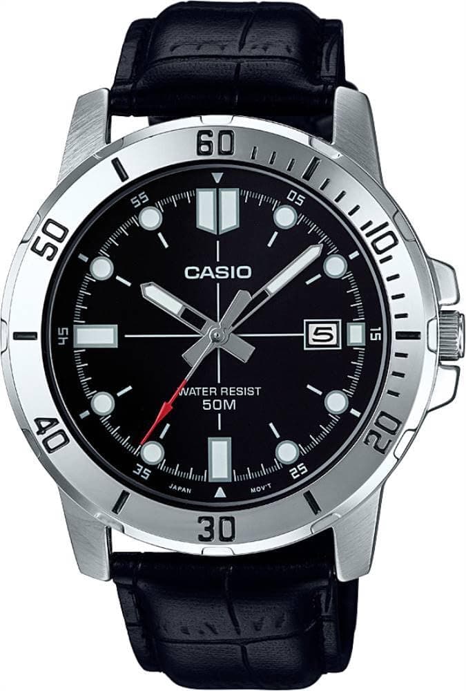 Casio watch men analog brown dial stainless steel