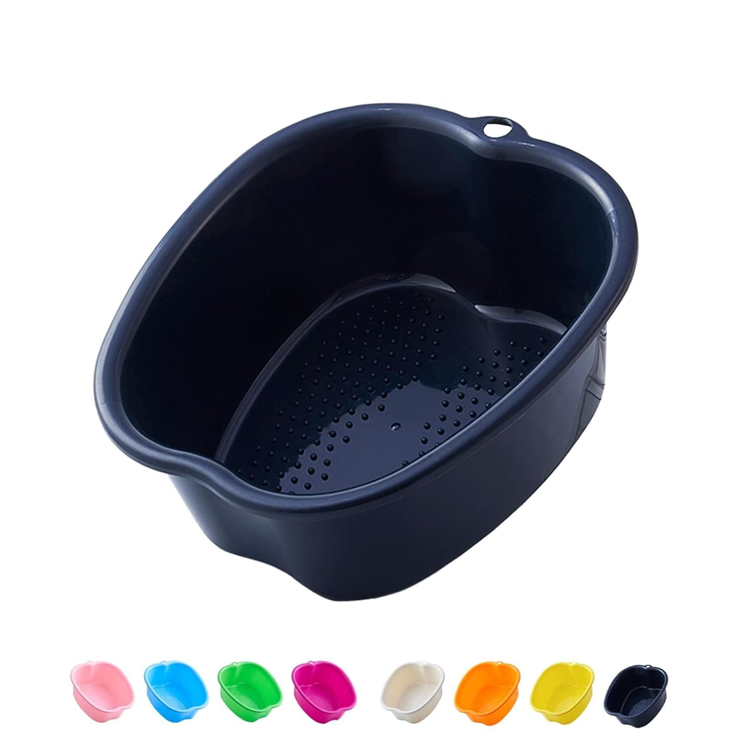 Large Spa Foot Bath Bowl, Sturdy Plastic Foot Soak Bowl, Massage Foot Pedicure Bowl, Detox, feet soak, Extra FootBath foot basin For Soaked to Remove Dead Skin, Calluses (black)