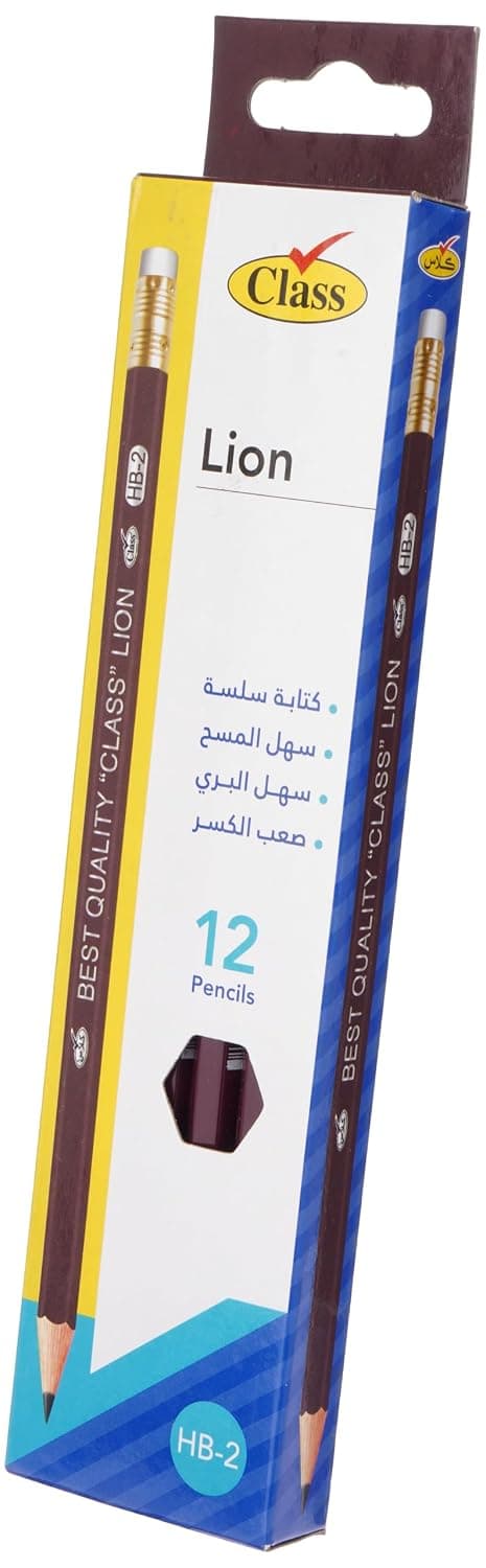 CLASS BROWN PENCILS *12 HB2 LION