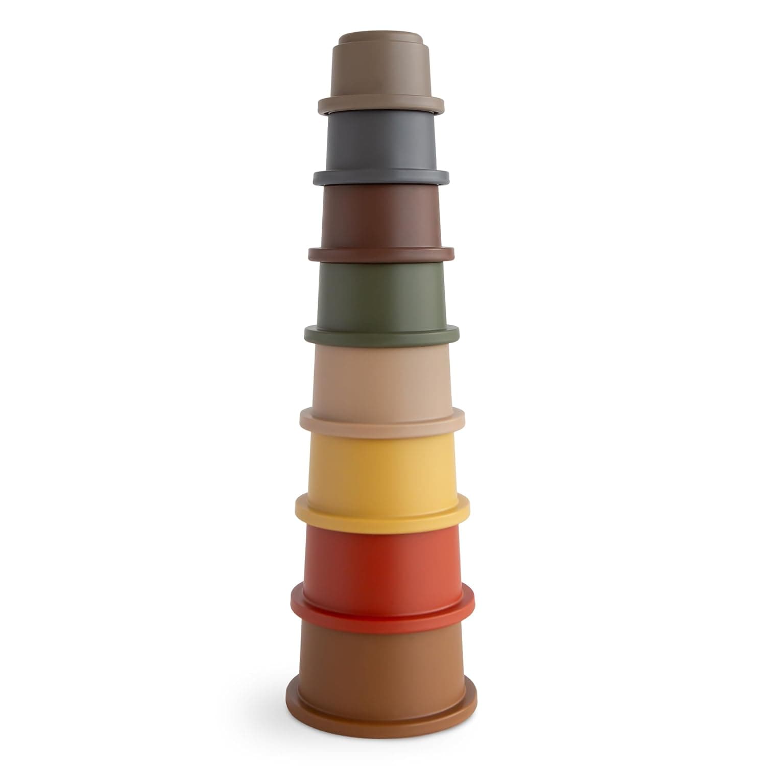 Mushie Stacking Cups Toy for Baby 8-Pieces, Retro