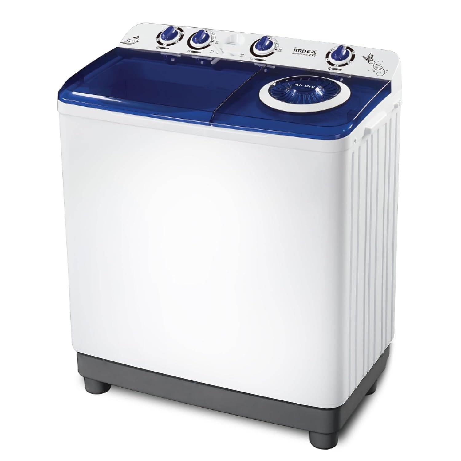 Impex 12 Kg Semi-Automatic Top Loading Washing Machine, Handwash Design, Air Turbo Dry, Collar Scrubber, Wash Buzzer, Soak Function,2 Years Warranty - WM 4205