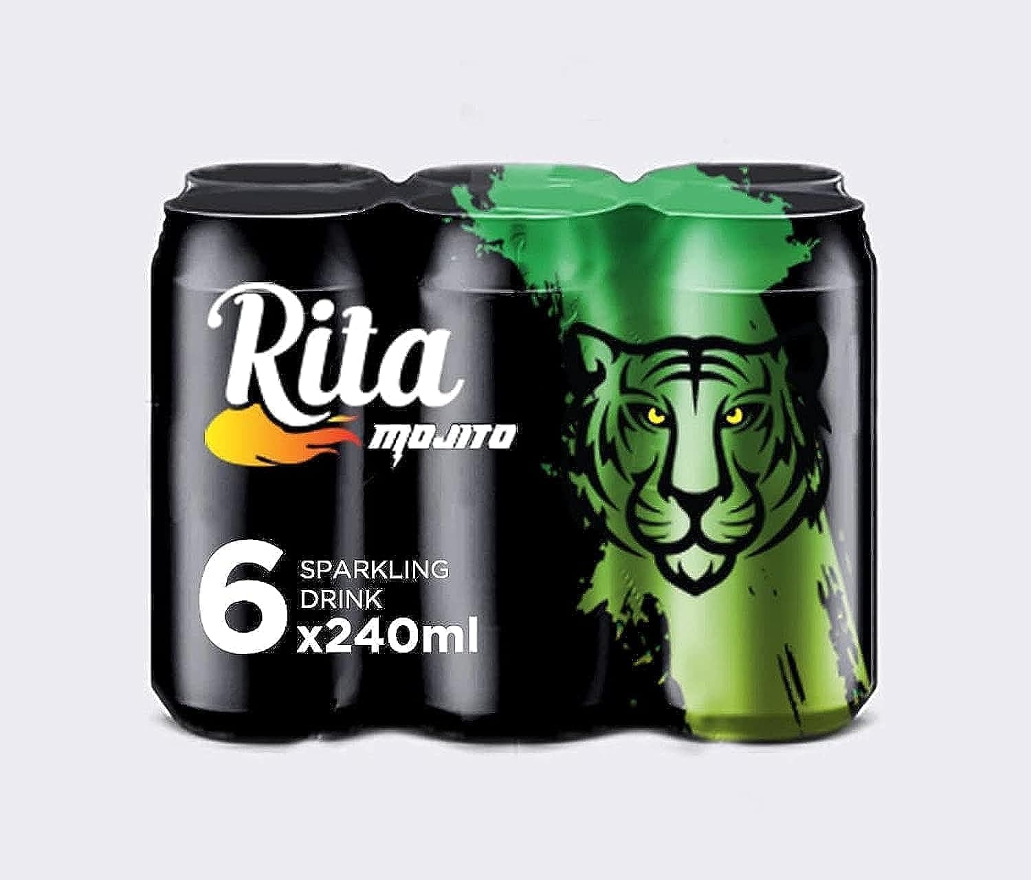 Rita Mojito Non-Alcoholic Sparkling Drink, Cans, 6 x 240 ml