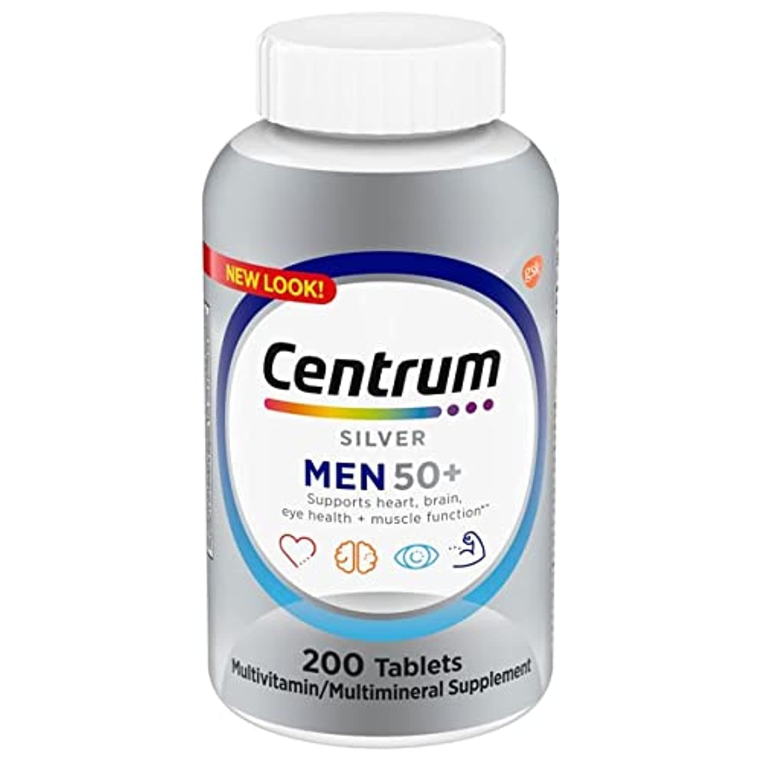 Centrum Silver Multivitamins for Men Over 50, Multimineral Supplement, 200 tablet