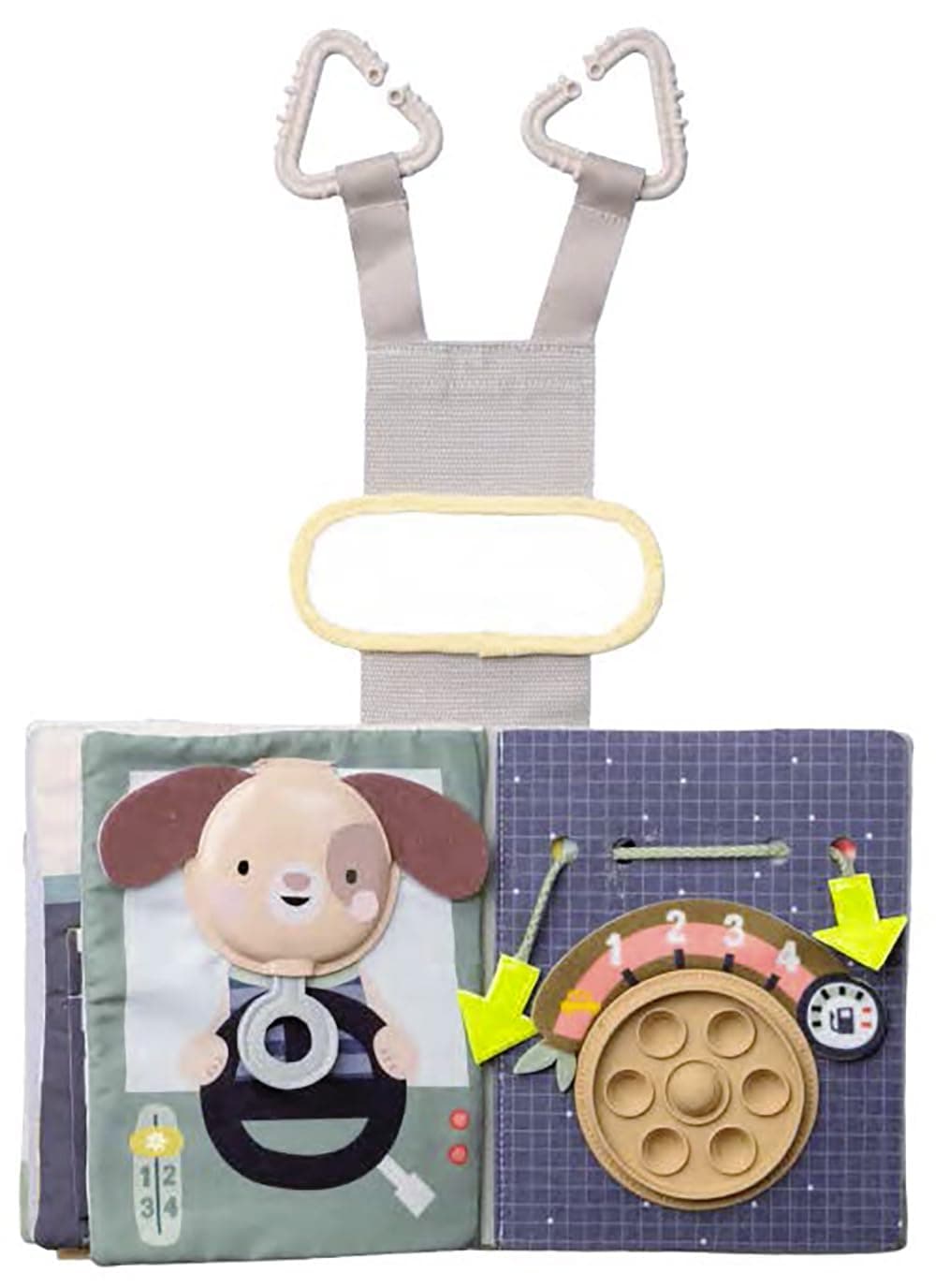 Taf Toys Car seat Toys Busy Book for Toddlers 1-3, Montessori Quiet Activity Books Travel Toy with 15 Activities - Montessori Toys Busy Board for baby - Boy Toys Girl Birthday Gift Travel activity car