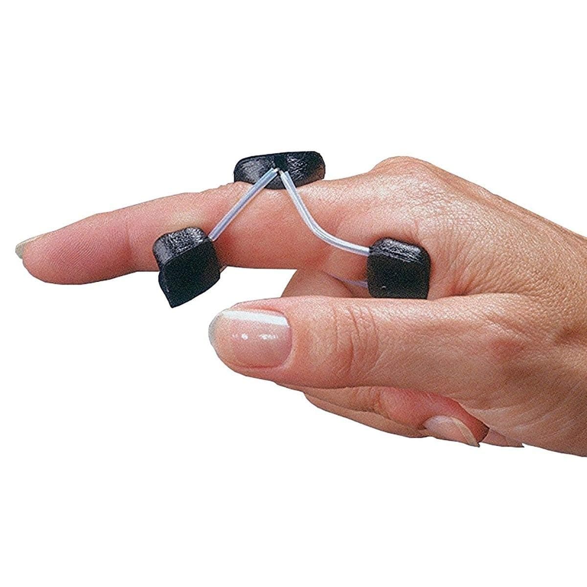 Roylan Sof-Stretch Finger Extension Splint White, Ideal for Daily Management of Joint Stiffness and Injuries - X-Small(5.1cm), Black