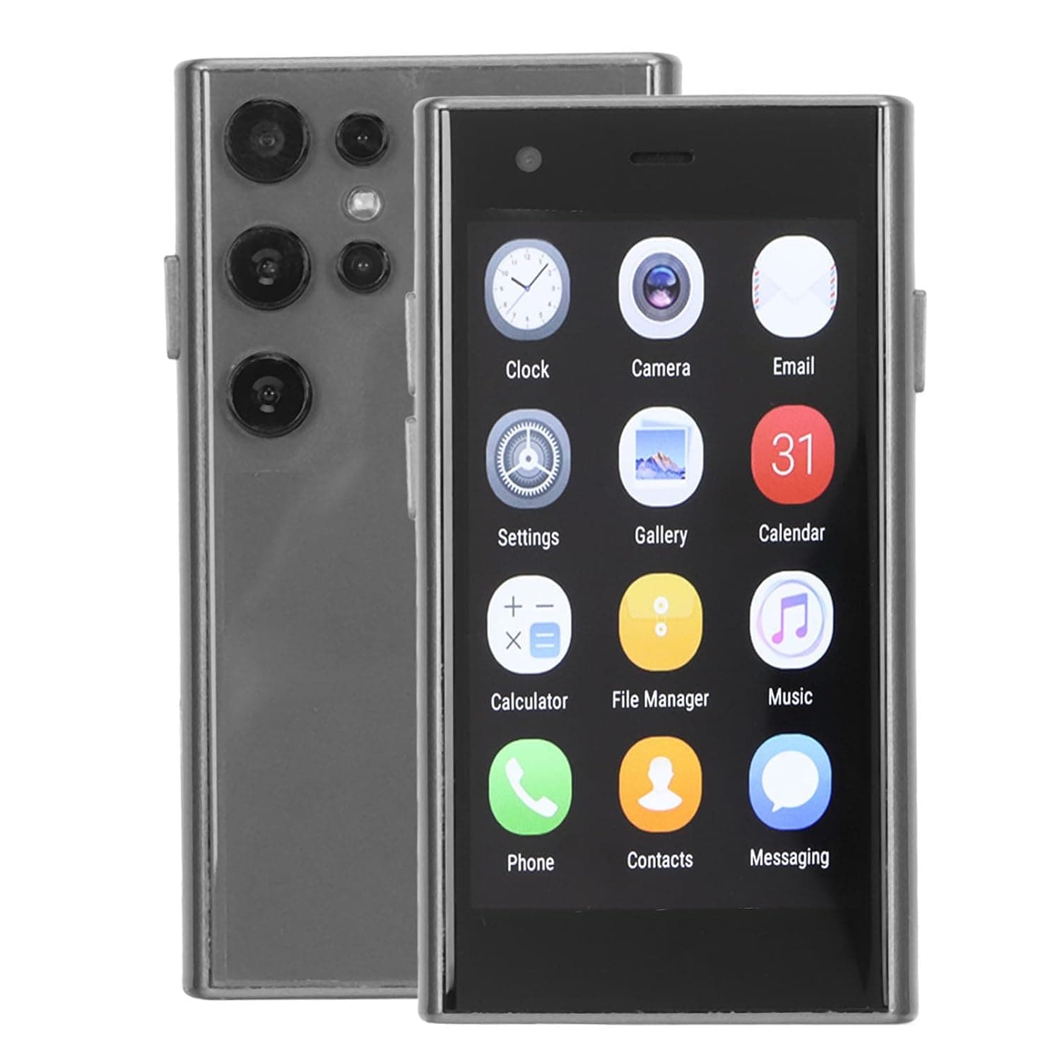 Diyeeni S23 Pro Mini Smartphone 3.0 Inch 3D Glass, 2GB 16GB ROM, 2MP Rear Camera, 3G Pocket Cell Phone for 8.1, Dual Cameras, Backup Phone (Black)