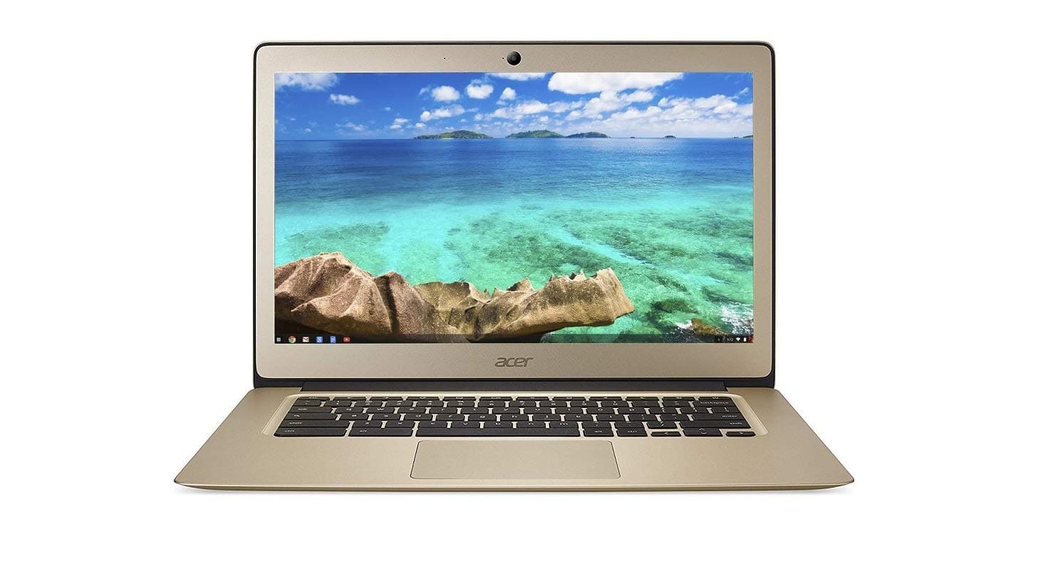 Acer Chromebook 14, Aluminum, 14-inch Full HD, Intel Celeron N3160, 4GB LPDDR3, 32GB, Chrome, Gold, CB3-431-C0AK