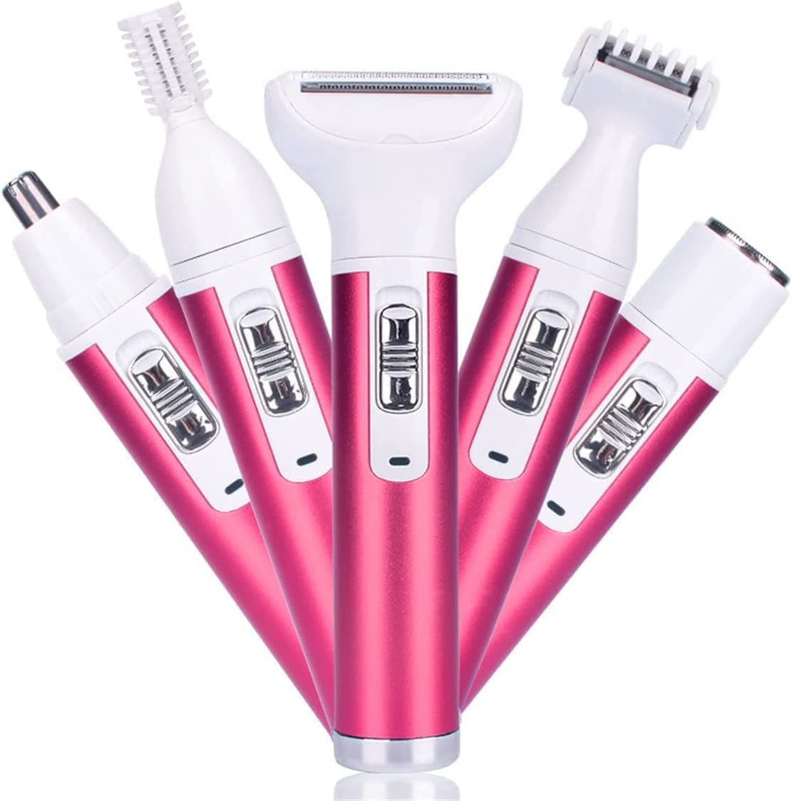 Electric Razor for Women Removal for Body Nose Hair Trimmer Face Shavers Eyebrow Legs Armpit Bikini Area Pubic Underarms Painless Rechargeable Portable 5 in 1 Womens Razors Set
