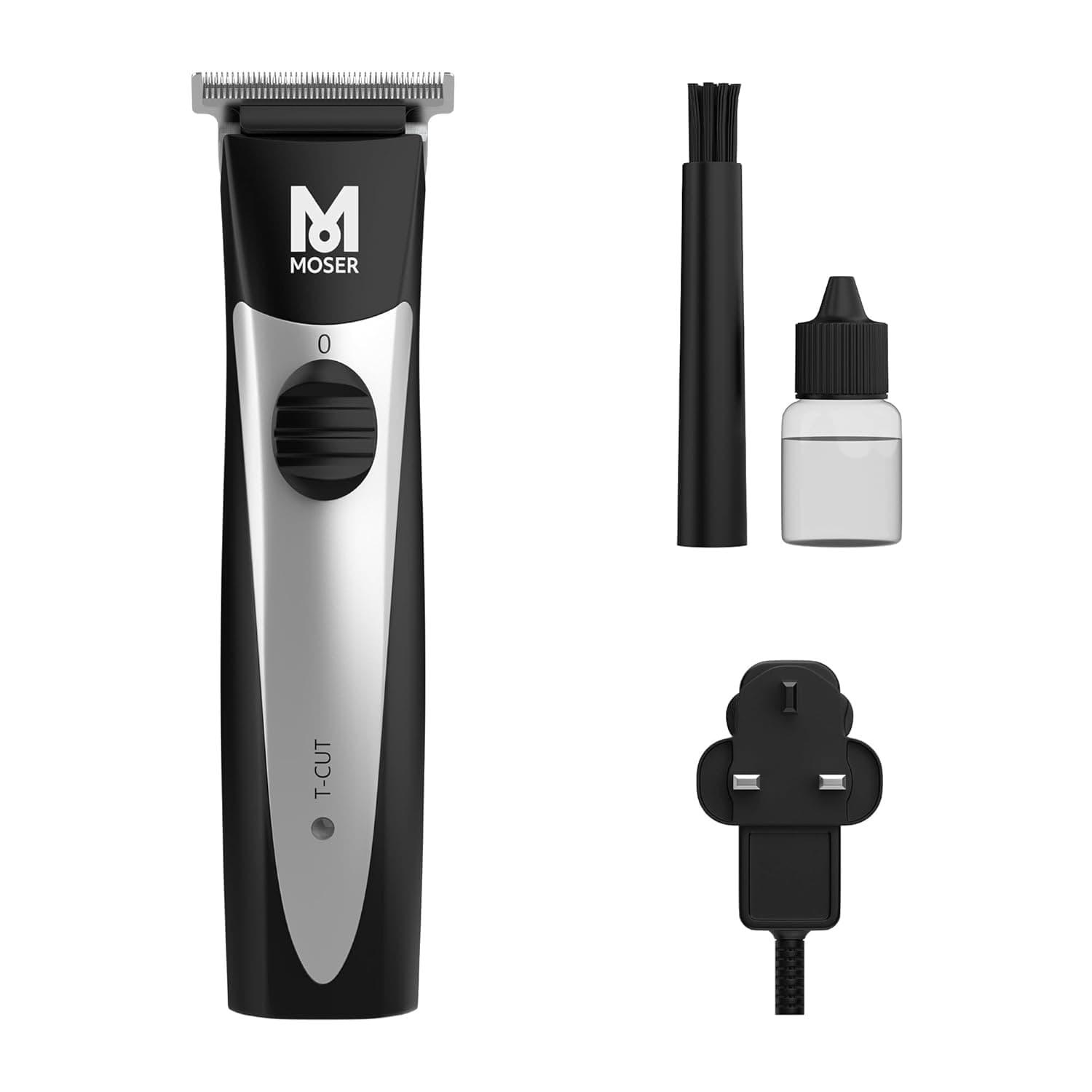 Moser T-Cut Professional Cordless Trimmer for Men with 40mm T-Blade (Made in Germany) | 60-Minutes Runtime | High-Grade Steel Blades | Lightweight & Quiet Operation (1591-0170)
