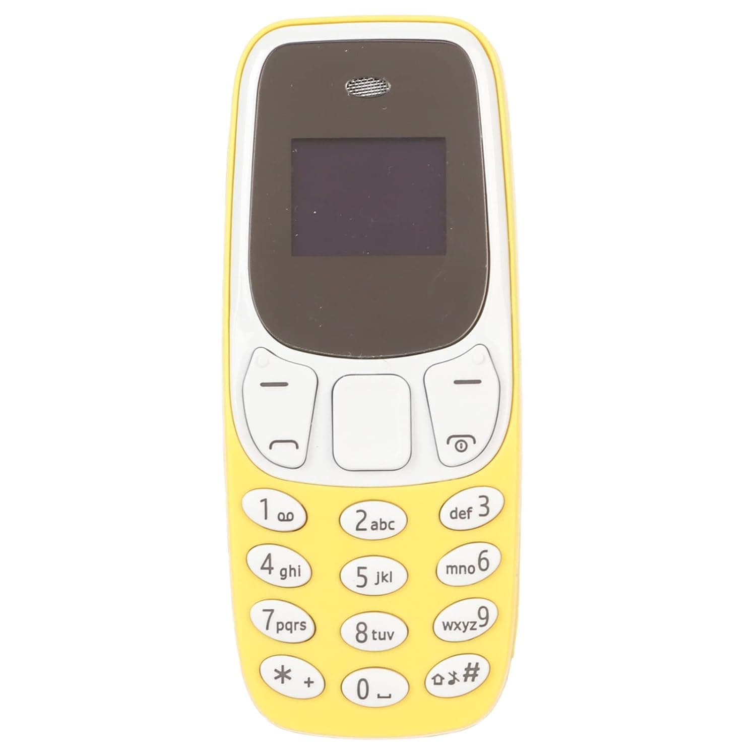 Smallest Phone, Dual SIM Card Mini Low Radiation Handsfree Dialer GSM Mobile Phone for Adults (Yellow)