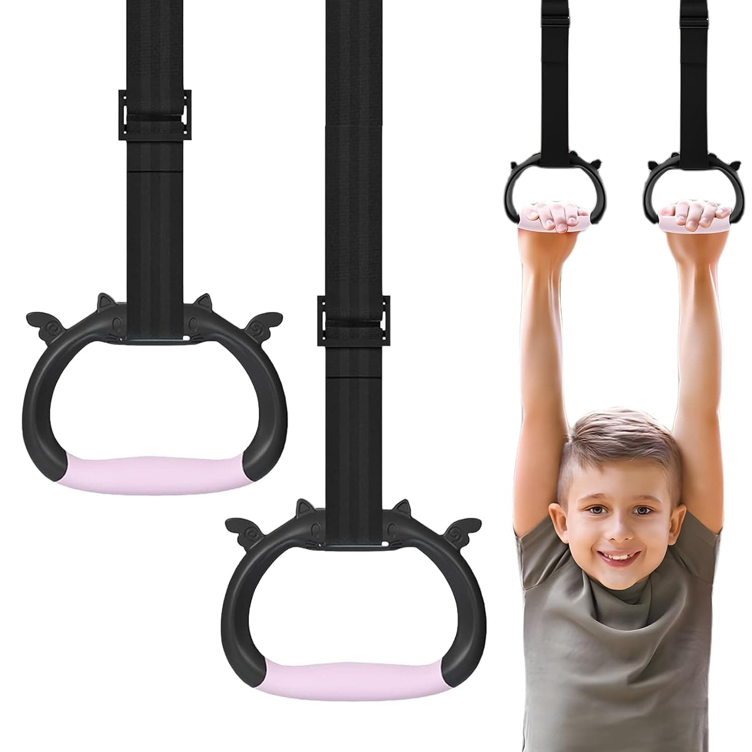X spring Gymnastic Rings, Adjustable Calisthenics Rings with Non-Slip Straps, Durable Home Gym Equipment for Strength Training, Perfect for Indoor and Outdoor Workouts,Load capacity up to 250 kg