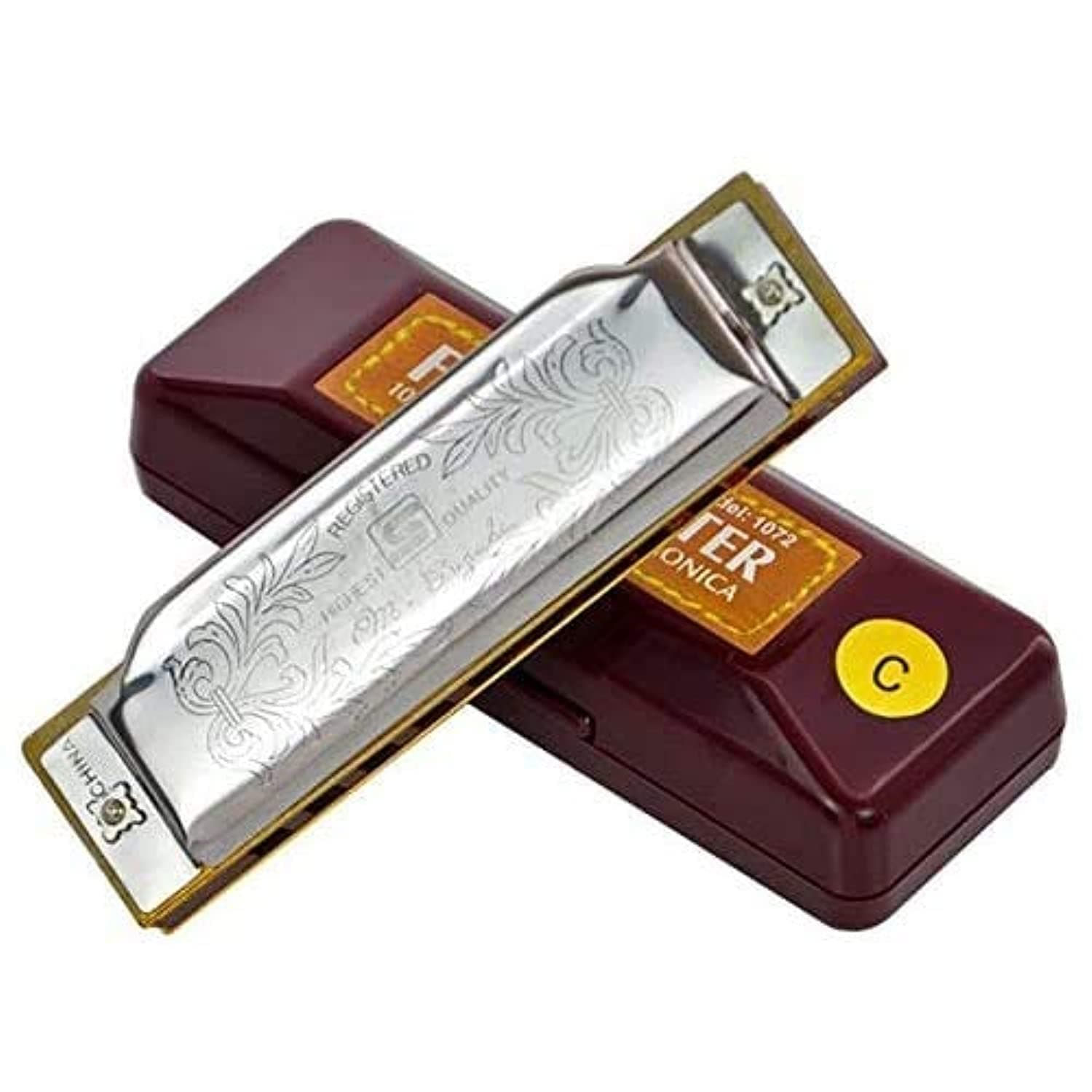 Suzuki Folkmaster 1072 Standard Beginner Diatonic Blues Harmonica Gaita 10 Holes Key of C Musical Instrument