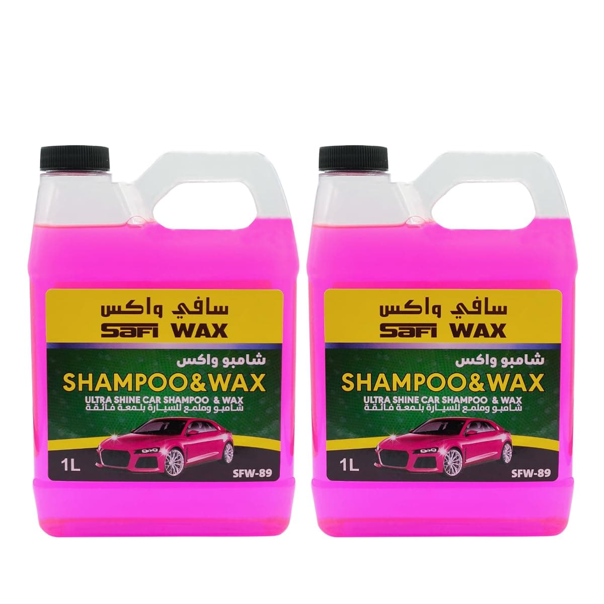 Generic Combo Offer - Buy 2PCS SAFI WAX ZOZO Ultra Shine Car Shampoo & Wax - 1 Litre - SFW89, High Gloss Finish, Deep Cleaning Formula