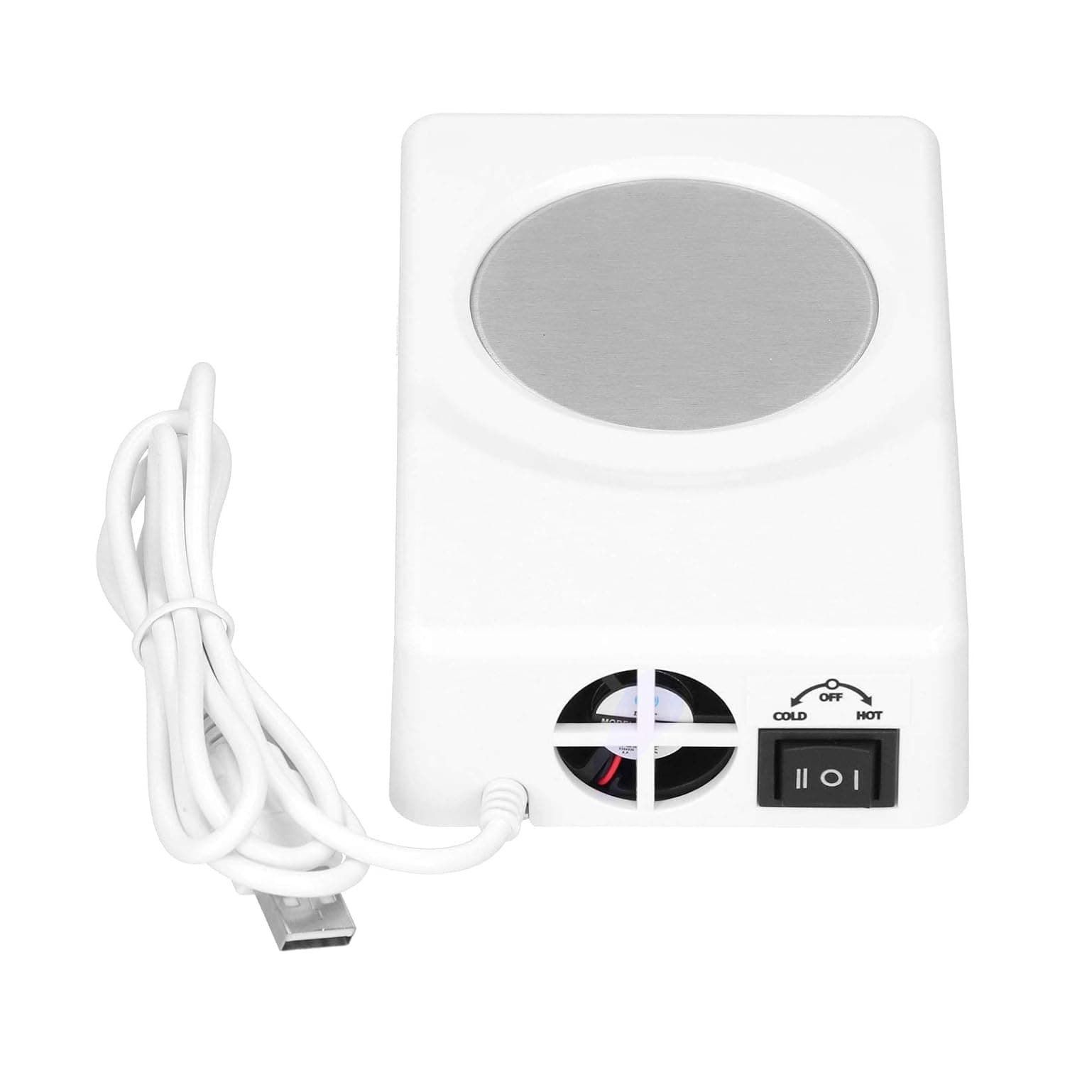 Domary Electric Cup Mat USB Cup Warmer Cooler with Semiconductor Refrigeration One Key Cooling Constant Temperature Heating for Home Office Car