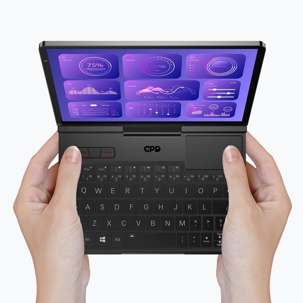 GPD Pocket 4 (AI 9 HX370) - Ultra Mobile Aluminium PC with Windows 11, 8.8" Ultra HD Display, 180° Rotation, Ryzen AI 9 HX370, 32GB LPDDR5x, 2TB NVMe SSD, Wi-Fi 6E, 2.5G Ethernet