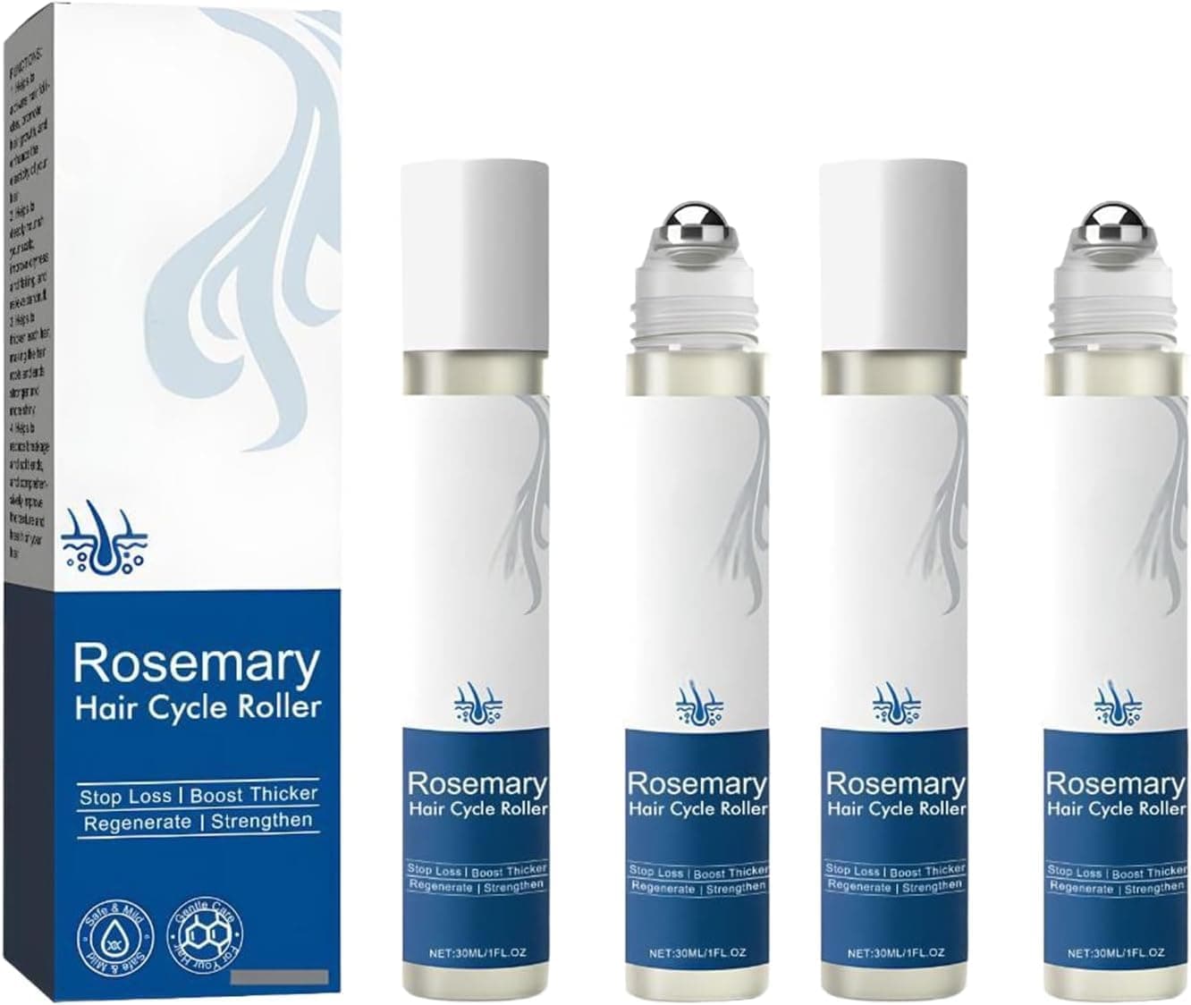 Rosemary Hair Growth Liquid - Pack of 2, Blocking Scalp Serum Promotes Oxygen Flow, Strengthens Hair Growth, Skin Whitening & Care, Essential Hair Care Oil (30 ml)