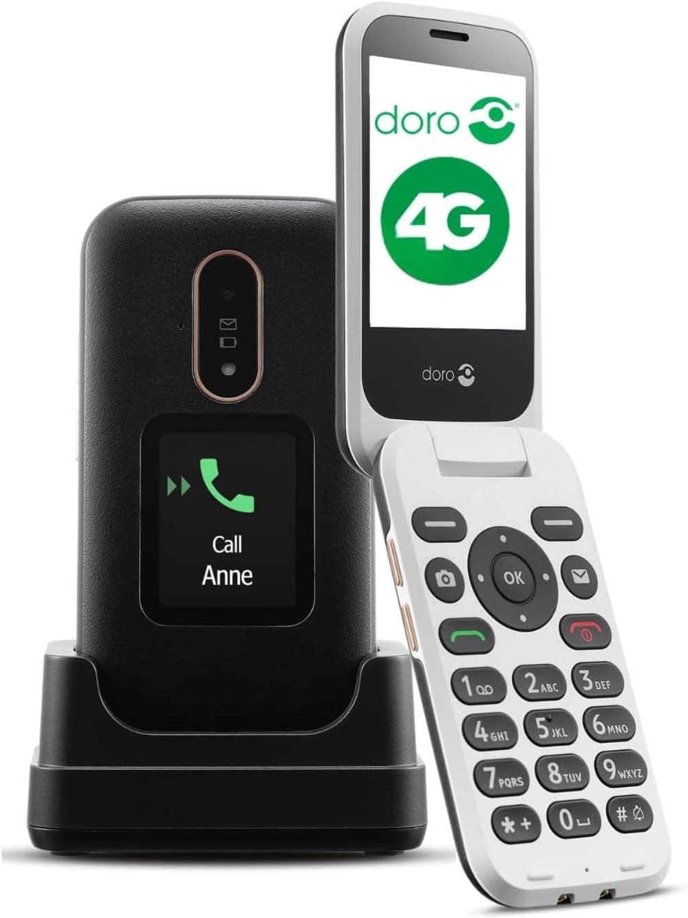 Doro 6880 Single-Sim 128MB (GSM only | No CDMA) Factory Unlocked 4G/LTE Cellphone (Black) - International Version