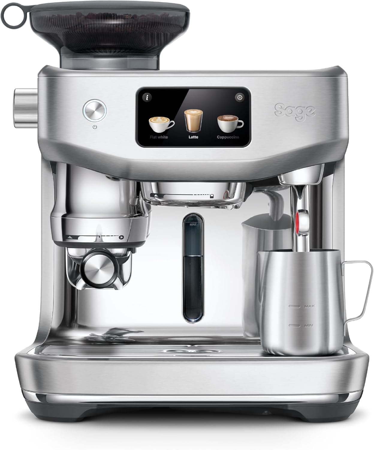 Sage - The Oracle Jet –Dual Boiler Espresso Machine with Integrated Grinder,Auto Grind&Tamp,Manual & Auto Milk Frother,LCD Display – Brushed Stainless Steel- KSA Version,2 Year Manufacturer Warranty