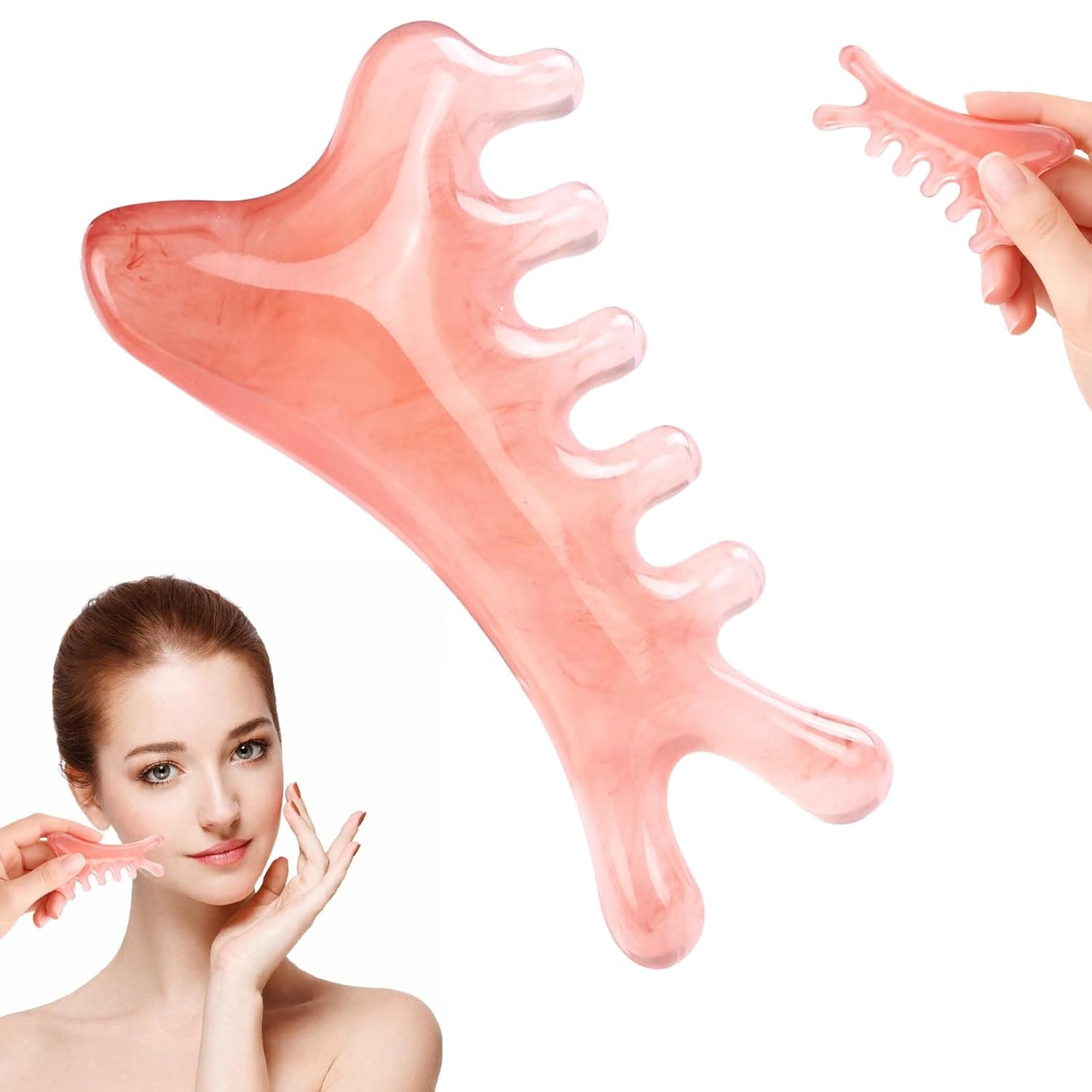 1 Piece Gua Sha Face Massager, Natural Resin Face Care Device for Massage, Firming and Relaxation, Face Massager with Ergonomic Shape, Includes Gift Box