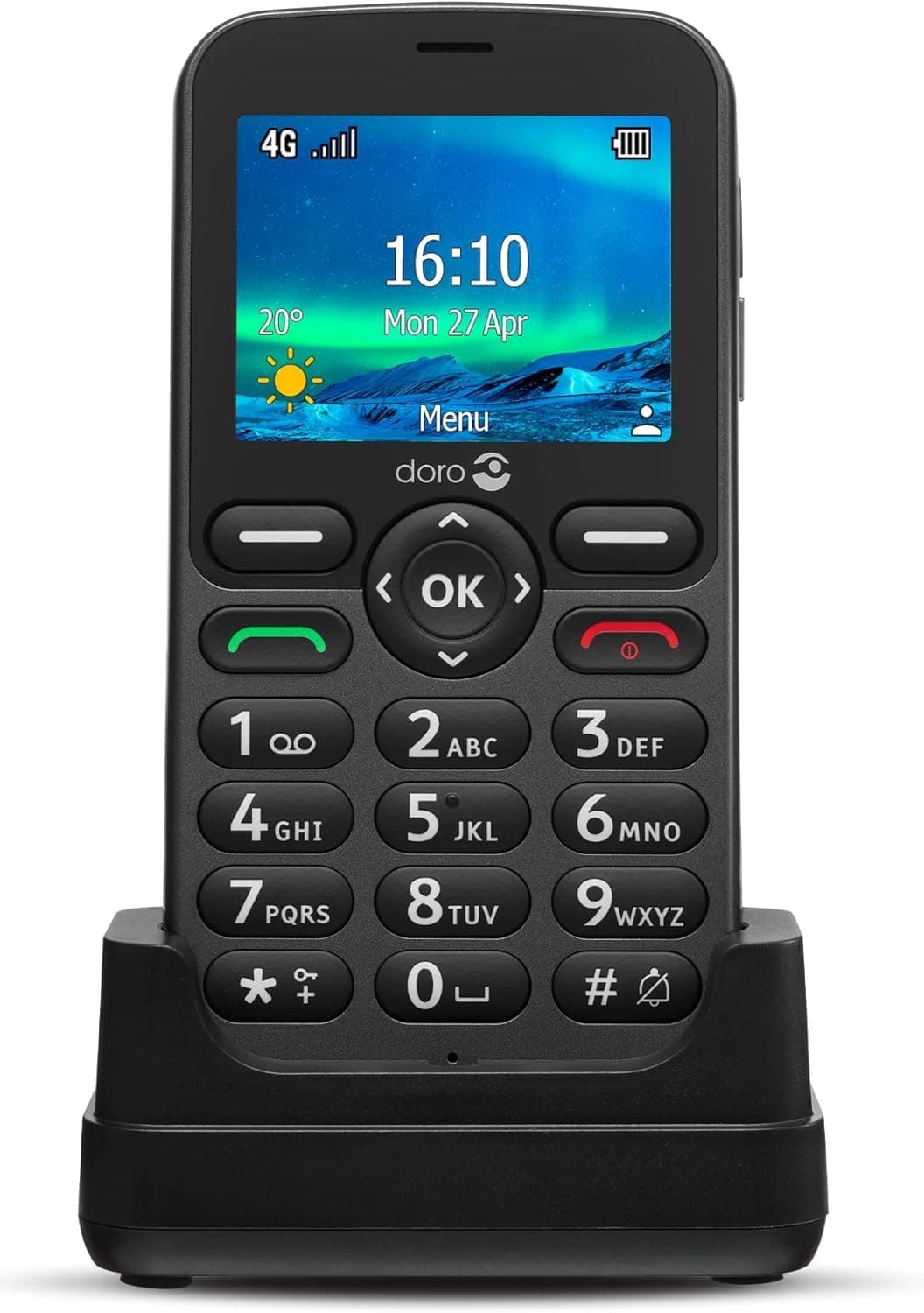 Doro 5860 Single-Sim 128MB (GSM only | No CDMA) Factory Unlocked 4G/LTE Cellphone (Graphite) - International Version