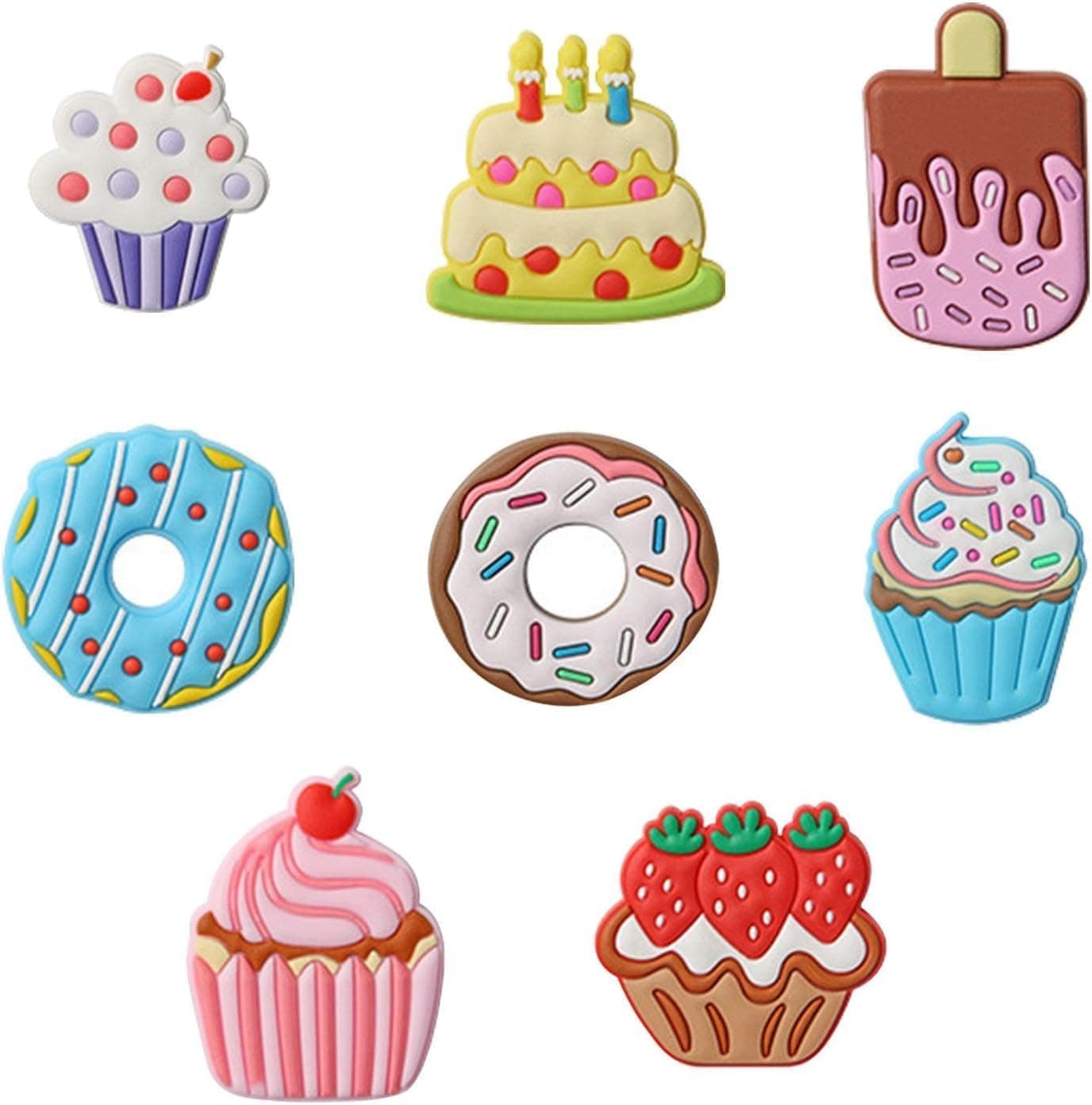 مغناطيس ثلاجة للاطفال الصغار، مغناطيس ثلاجة بتصميم فاكهة كرتونية لطيفة، مغناطيس مطاطي تعليمي للاطفال، مجموعة العاب مغناطيسية خلفية كاملة لتعلم الطفل وتزيينه، 8 قطع