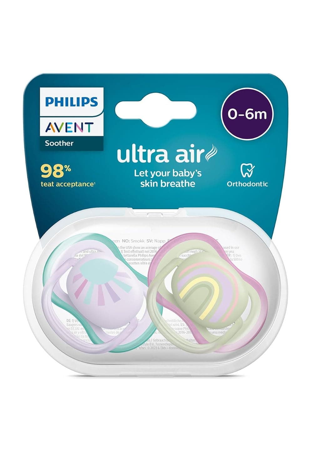 Philips Avent Ultra Air Soother, For Girls and Boys, 0-6 Months