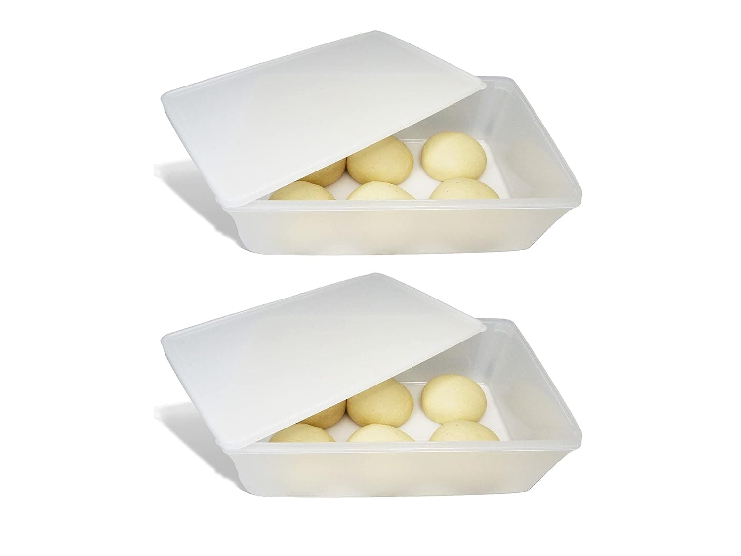 حاويات تخزين من جي دي برودكتس رائعة لحفظ الخضروات والبيتزا والتتبيلات وصندوق مثالي لعجين البيتزا، مناسبة لحفظ الطعام الطازج لمعظم الثلاجات - سعة 2.4 جالون