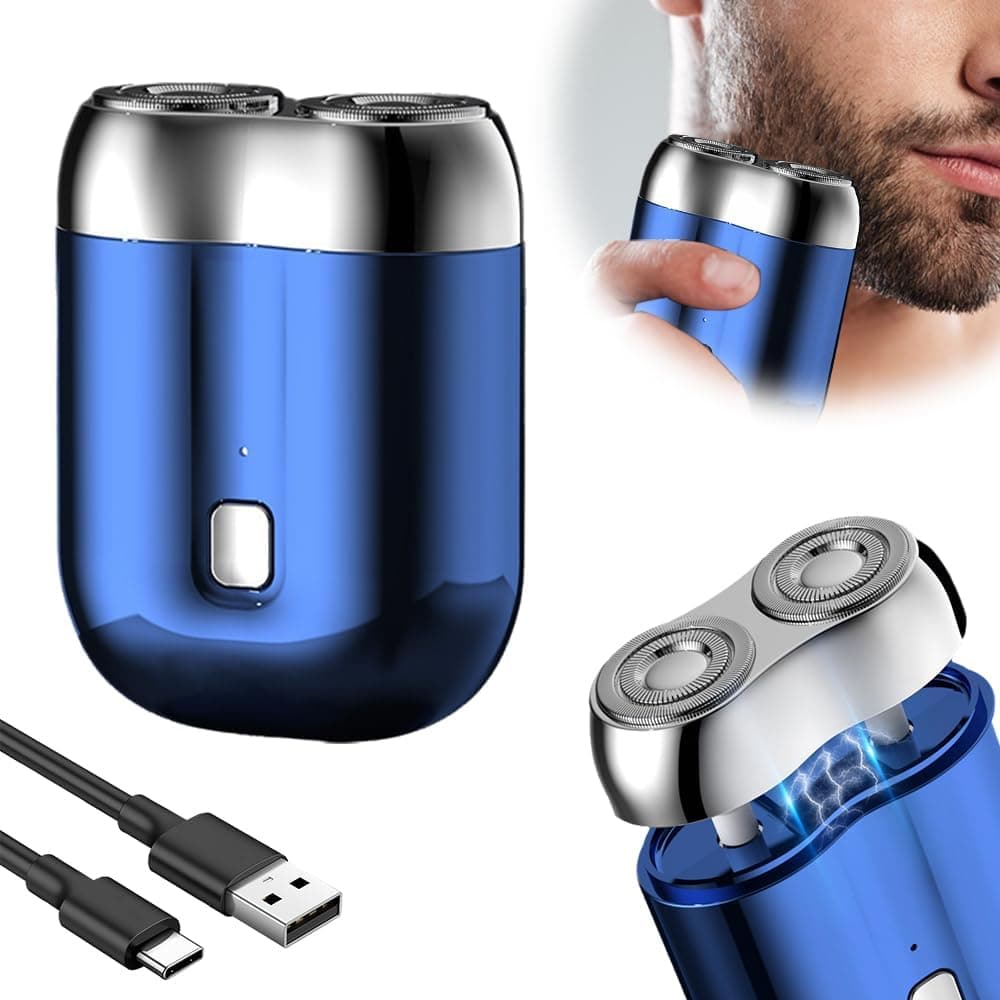 KASTWAVE Mini Shaver On-The-Go, 2025 New Model Portable Alloy Electric Shaver for Men, Washable Compact Electric, USB Rechargeable, Waterproof, Easy Cleaning for Men