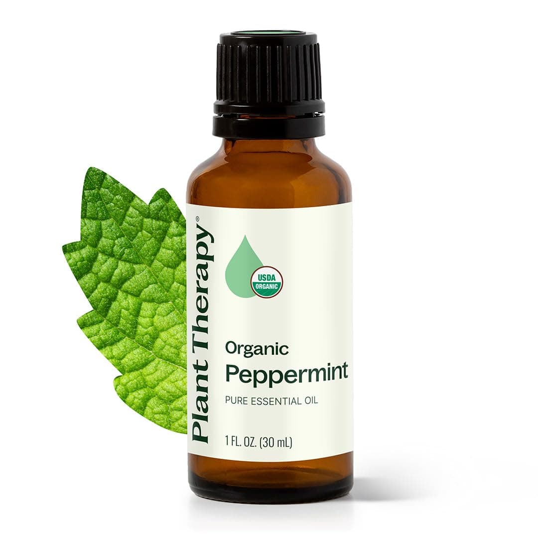 Plant Therapy Organic Peppermint Essential Oil 100% Pure, USDA Certified Organic, Undiluted, Natural Aromatherapy, for Diffusion, Skin, Hair, Therapeutic Grade 30 mL (1 oz)
