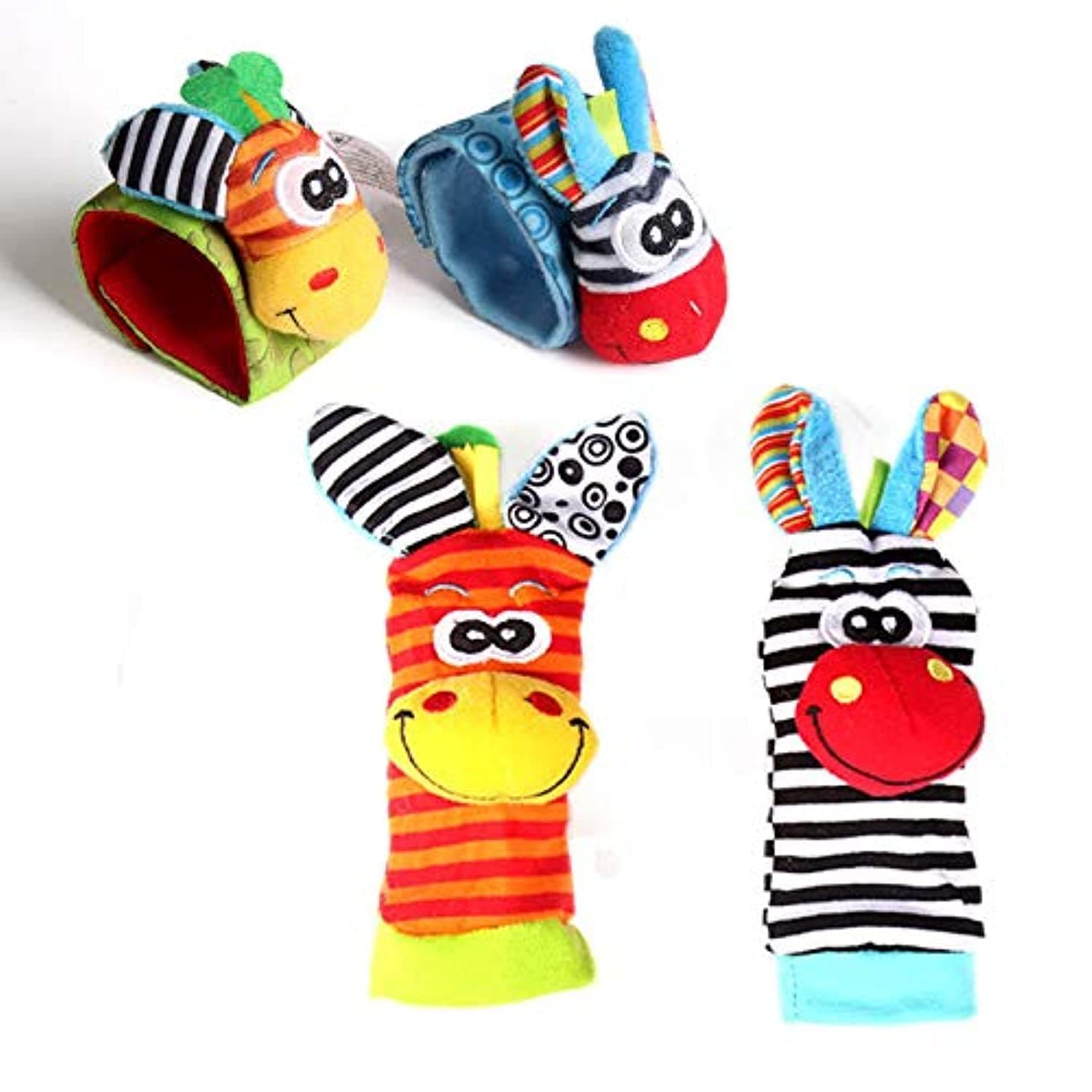 Cartoon Baby Toys 0-12 Months Soft Animal Baby Rattles Children Infant Newborn Plush Sock Baby Toy Wrist Strap Baby Foot Socks