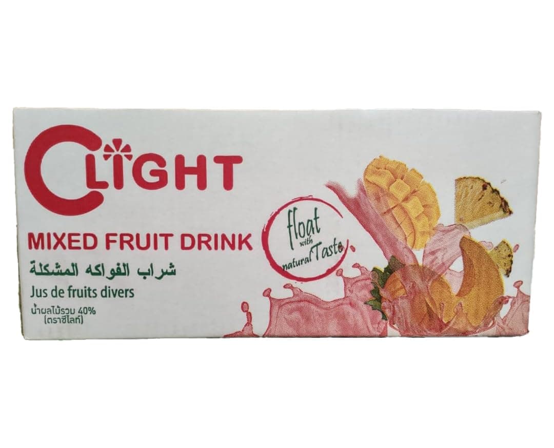 C-LIGHT Mixed Fruits Flavoured Drink, 240ml, Caffeine Free, 30 Cans, Vitamin C Enriched, Multipack