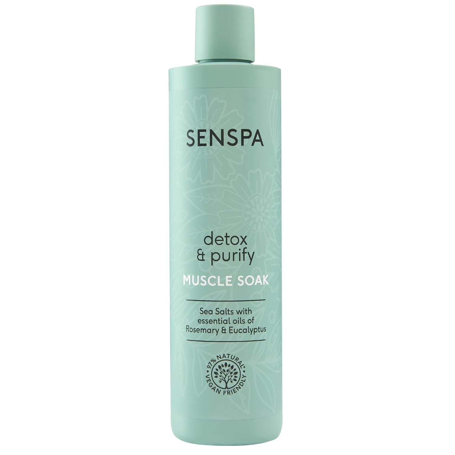 SenSpa Detox & Purify Muscle Soak – Dead Sea Salt Soak – Post Workout Recovery – Essential Oil Blend – Tension Easing/Vegan Muscle Relief for Bath – Natural Formula – 300ml