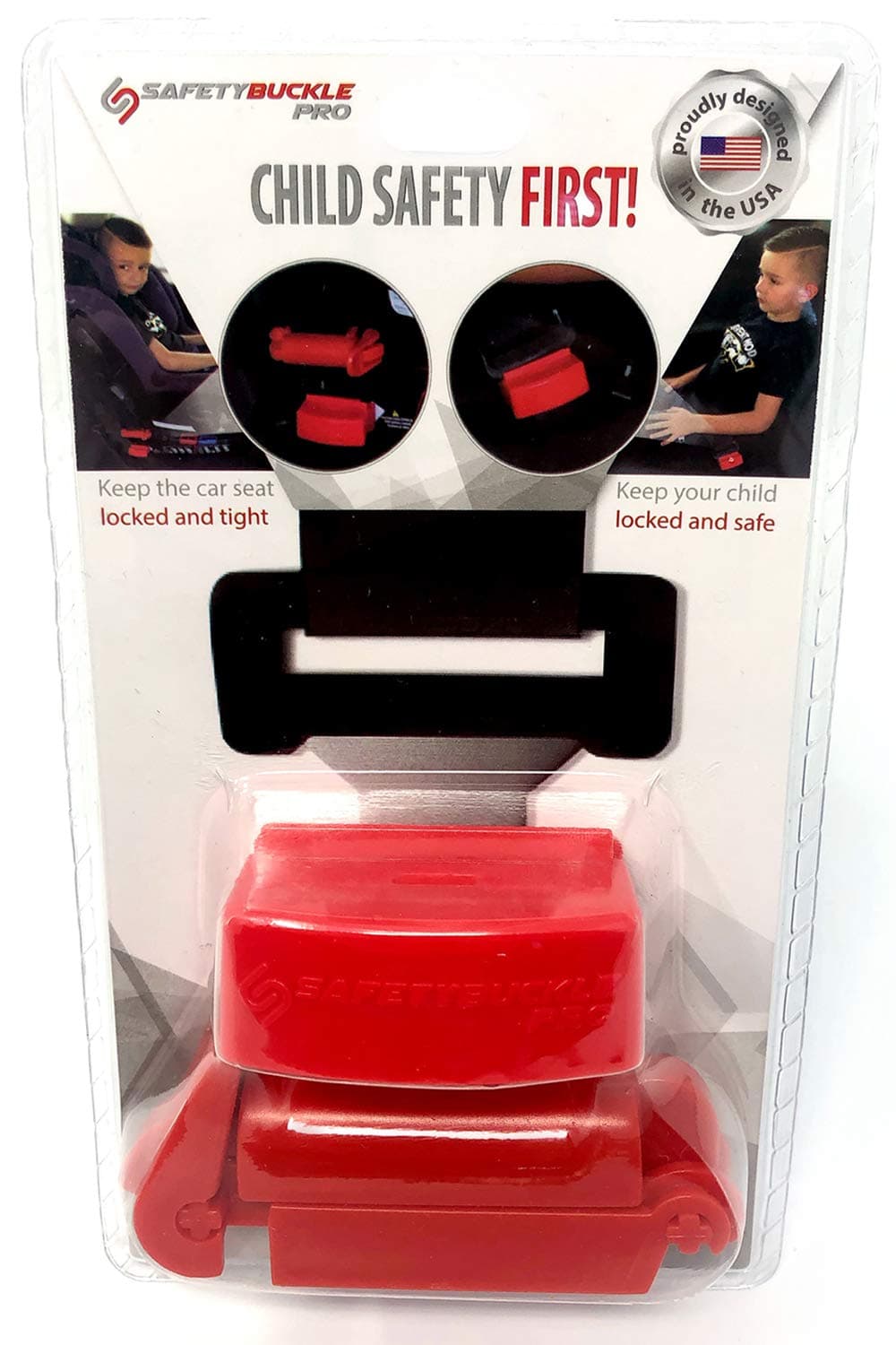 Safety Buckle Pro Seatbelt Lock and Seat Belt Locking Clip - Keep Children in car seat Locked and Tight – Stop Kids with Special Needs from unbuckle - Strong ABS Plastic Buckle Guard – Universal Fit