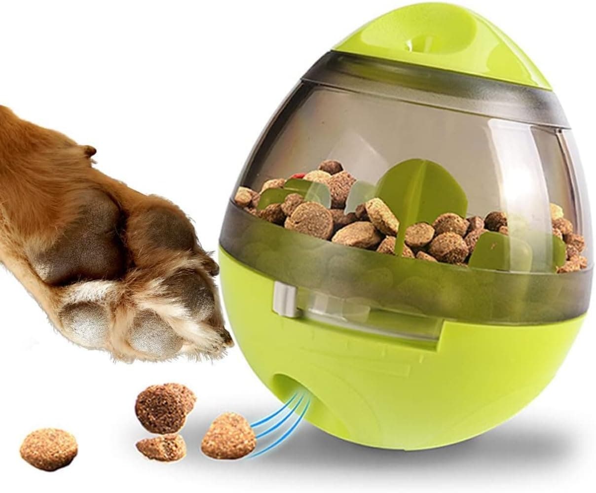 Small Dog Breeds, and Cat Treat Ball, Slow Pet Feeder, Boredom Buster, Adjustable Food Dispenser, Ends Naughty Chewing and Bloat, Encourages Exercise, Interactive Puzzle Feeder